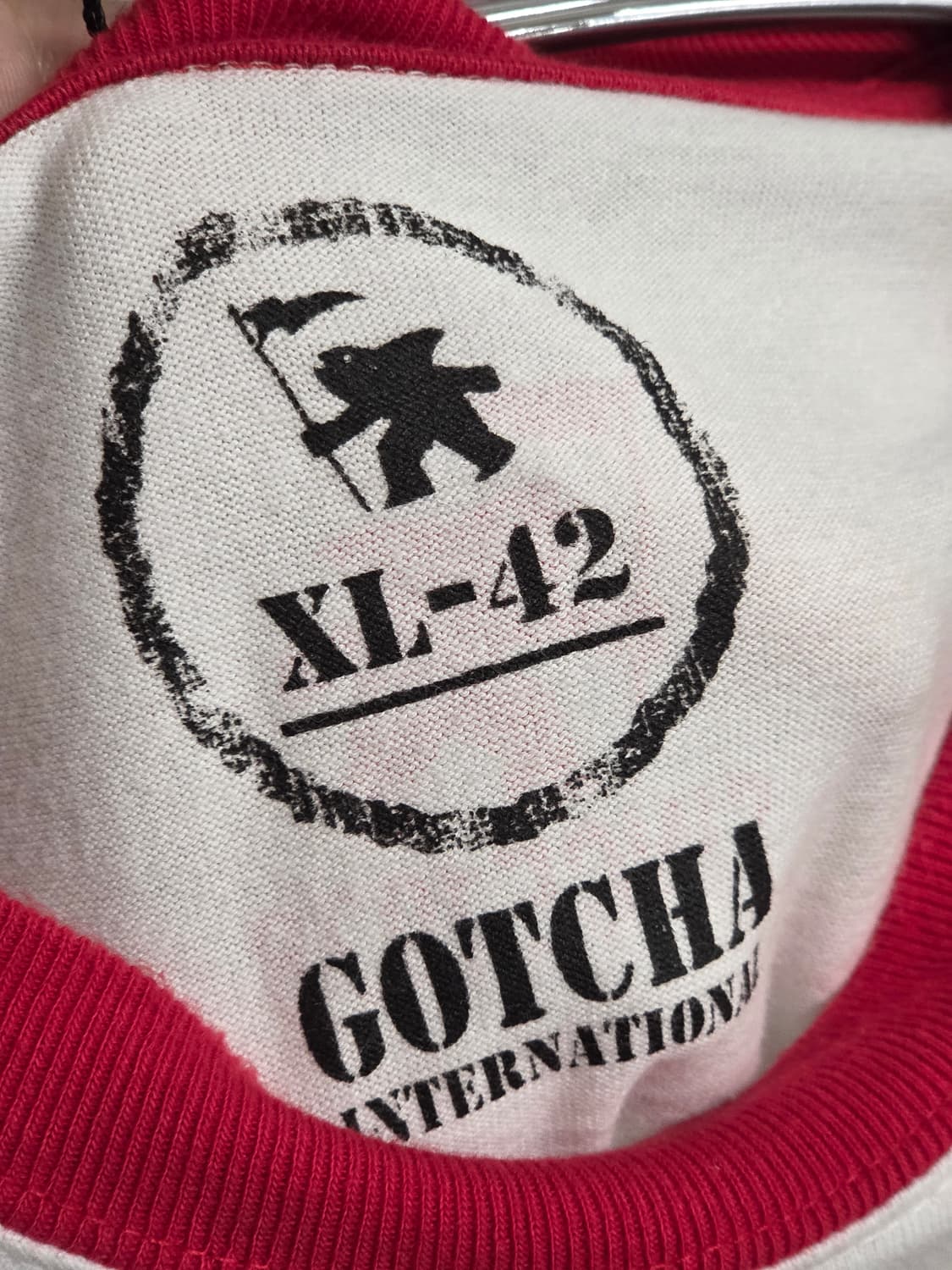 JPN 갓챠 레드 레터링 링거 반팔 상품이미지8