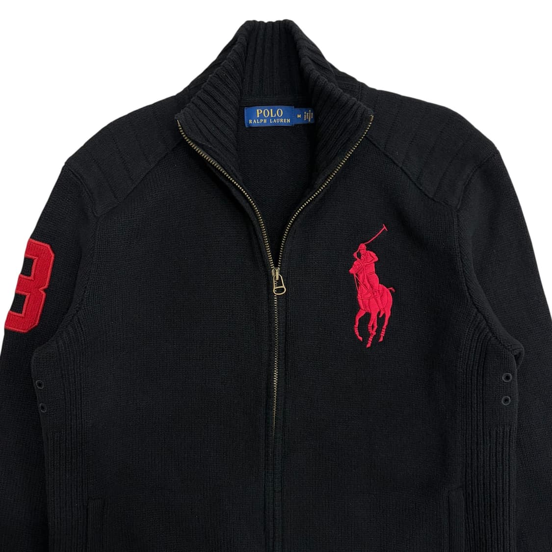 폴로 랄프로렌 빅포니 블랙 울 니트 집업 가디건 자켓 m 상품이미지3