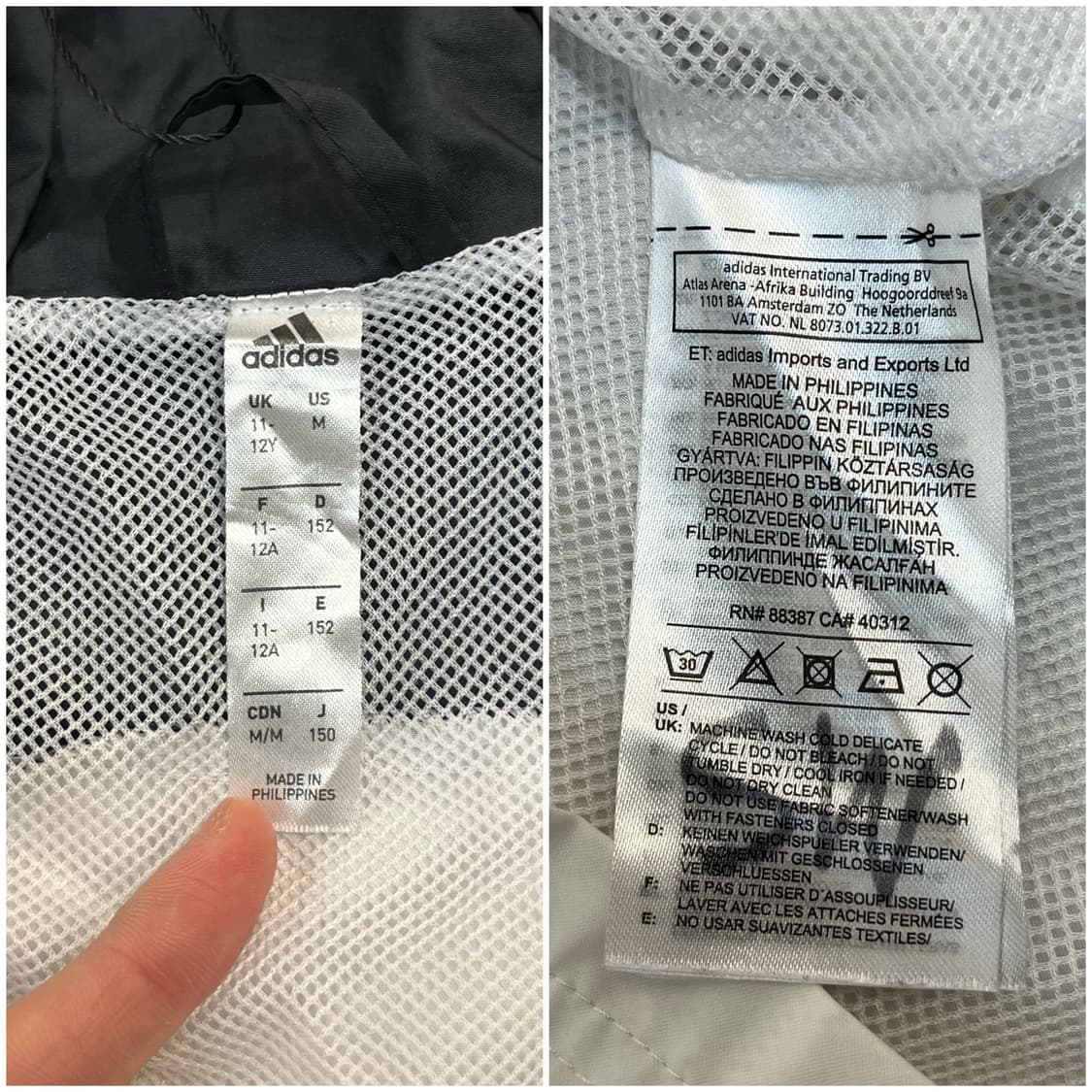 아디다스 후드 바람막이 화이트 M #csz2871 상품이미지4