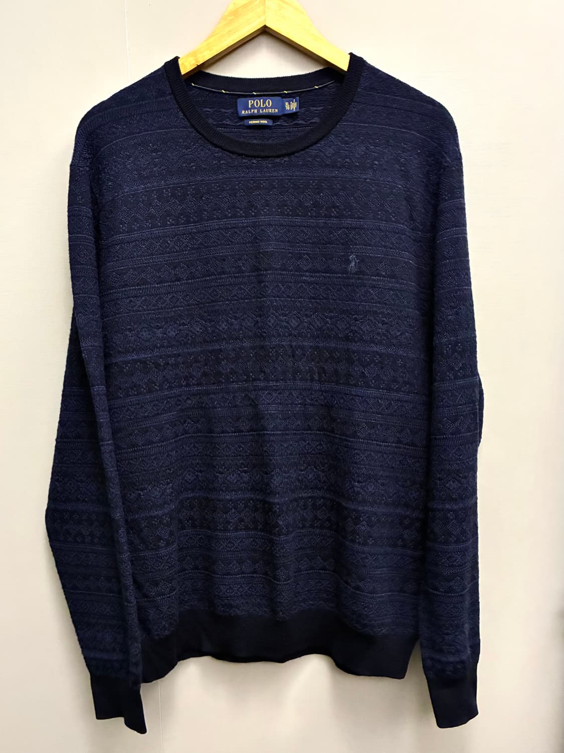 (L~XL)폴로랄프로렌 노르딕 페어아일 메리노울 크루넥 니트 네이비 상품이미지1