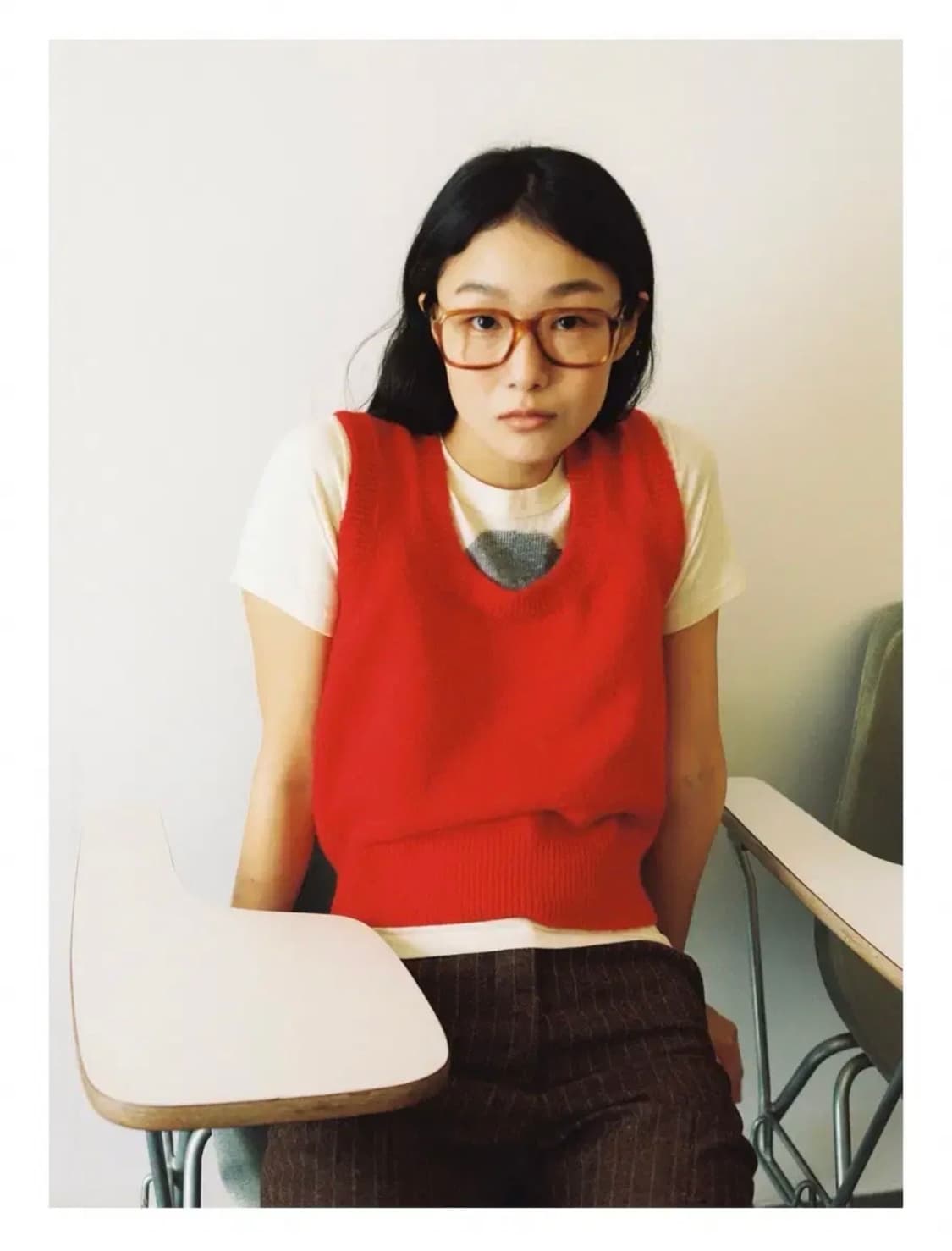 PONYTAIL 크래용 니트 베스트 상품이미지1