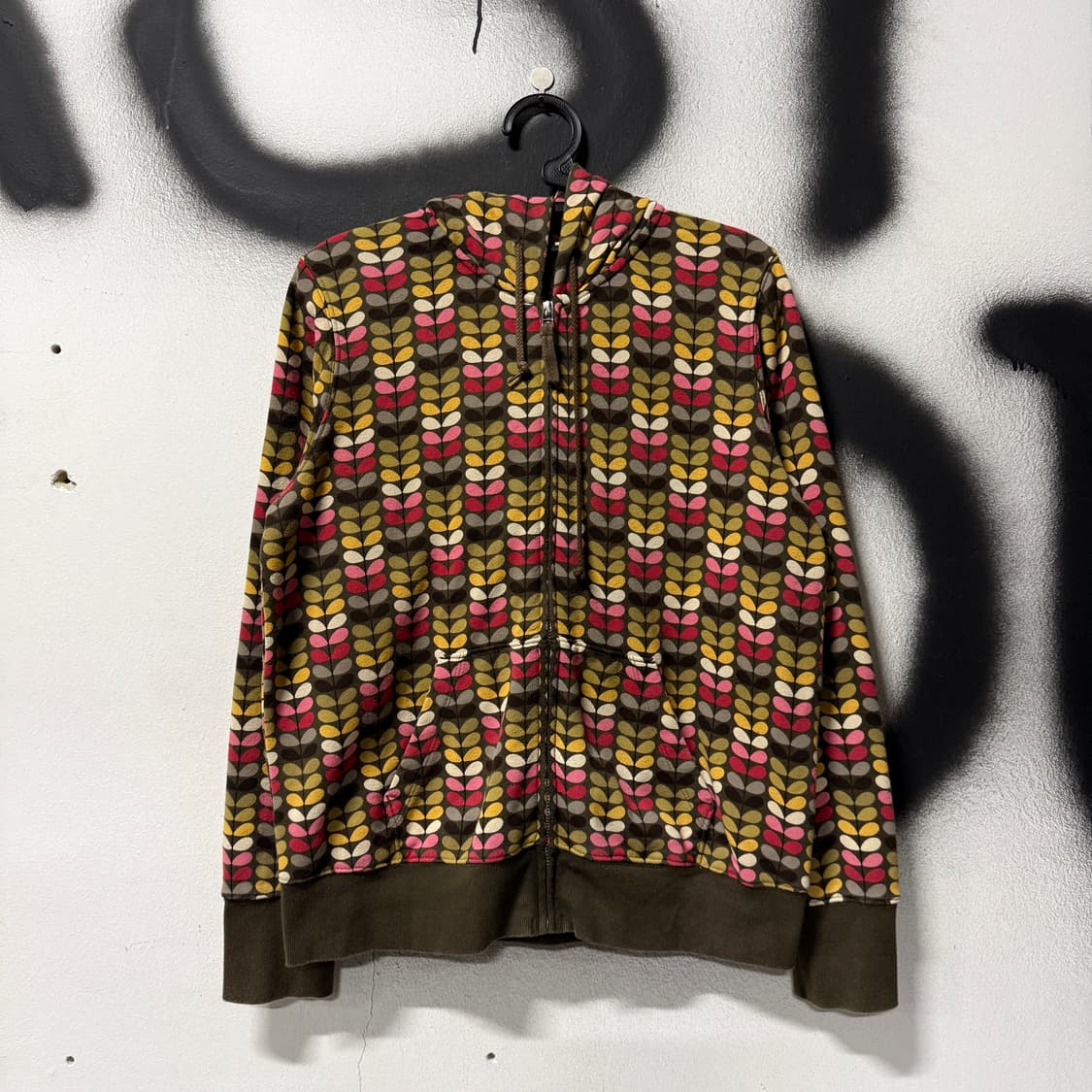 VTG 빈티지 딥 브라운 새삭 패턴 모리 키치 집업 후디 상품이미지1