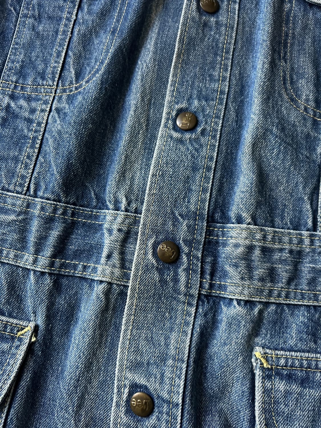 [XL]80's Lee Made in USA 빈티지 워싱 데님 코트 자켓 상품이미지4