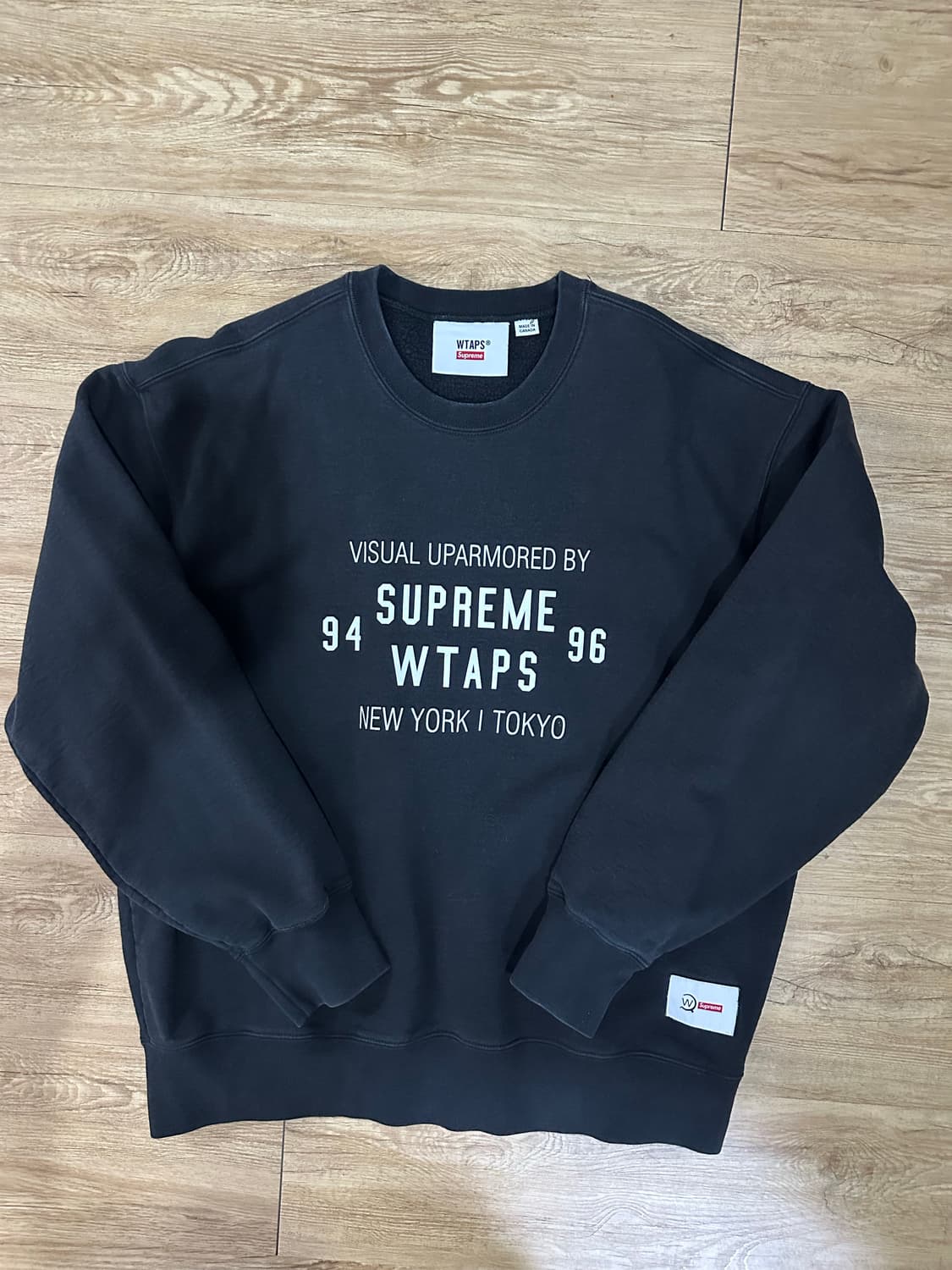 슈프림 x 더블탭스 맨투맨 블랙 Lsize 상품이미지2