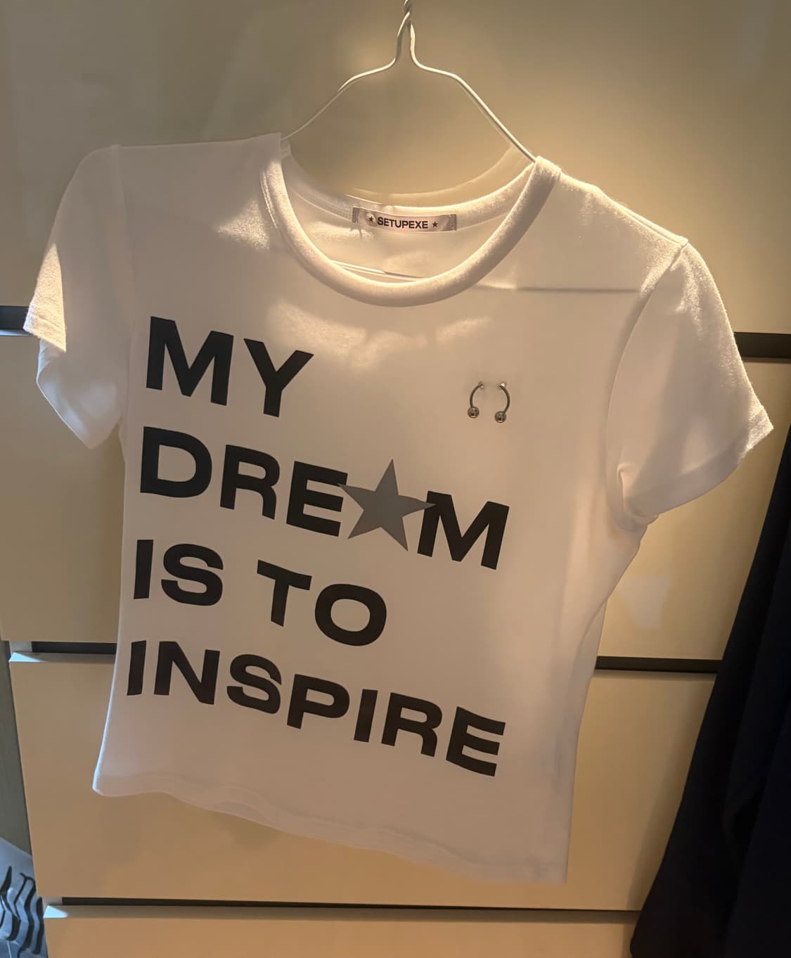 셋업이엑스이 드림 피어싱 탑 2색상 블랙,화이트 상품이미지3