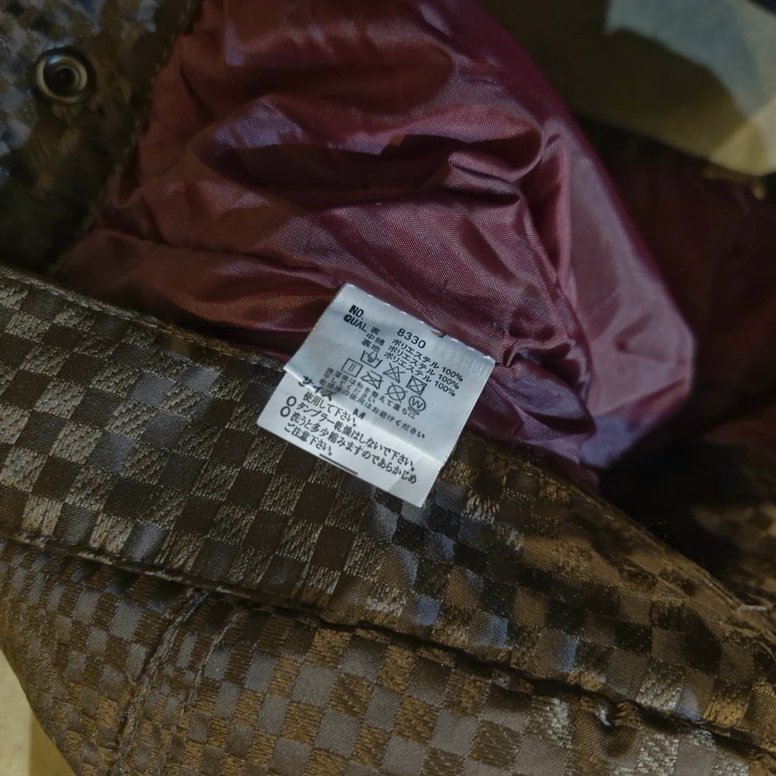 JPN 빈티지 브라운 체크 퍼 패딩 자켓 S~M 상품이미지4