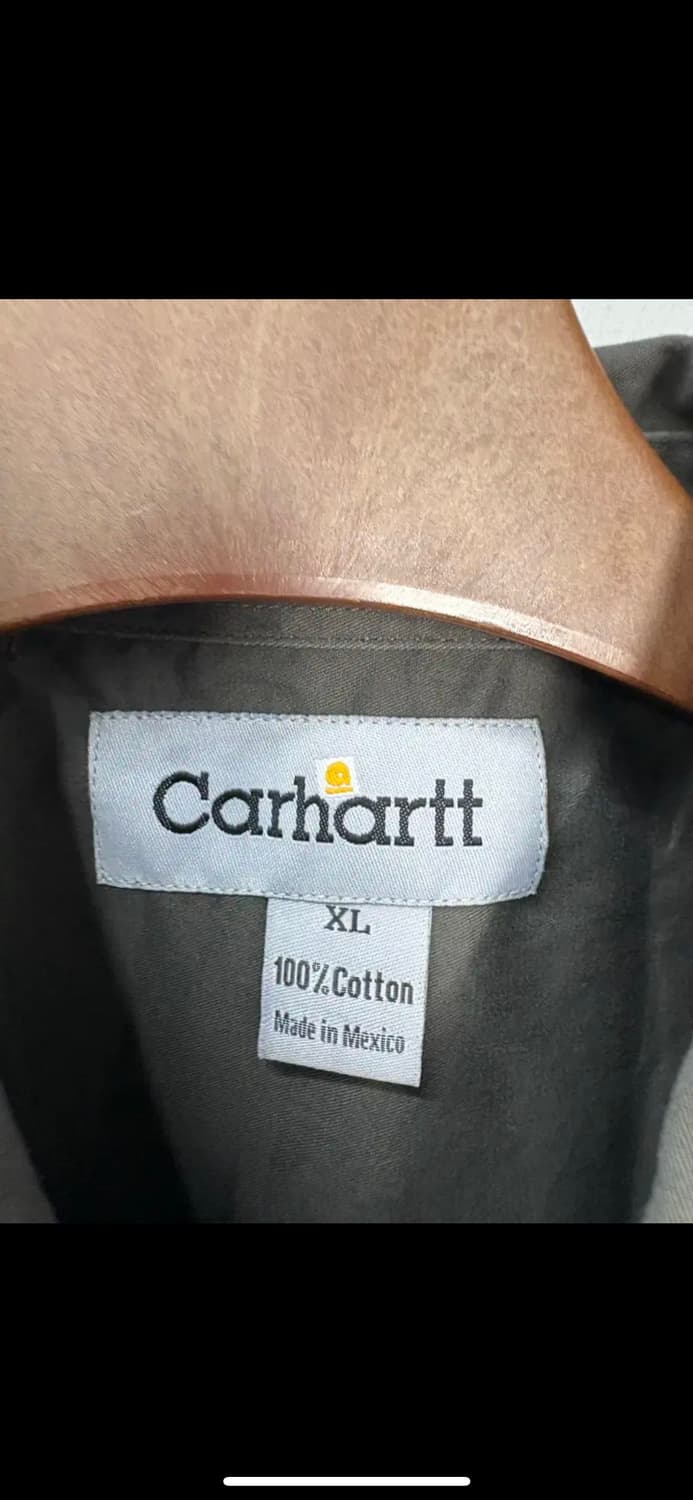 칼하트 로고 올리브색 워크셔츠 H1158 상품이미지5