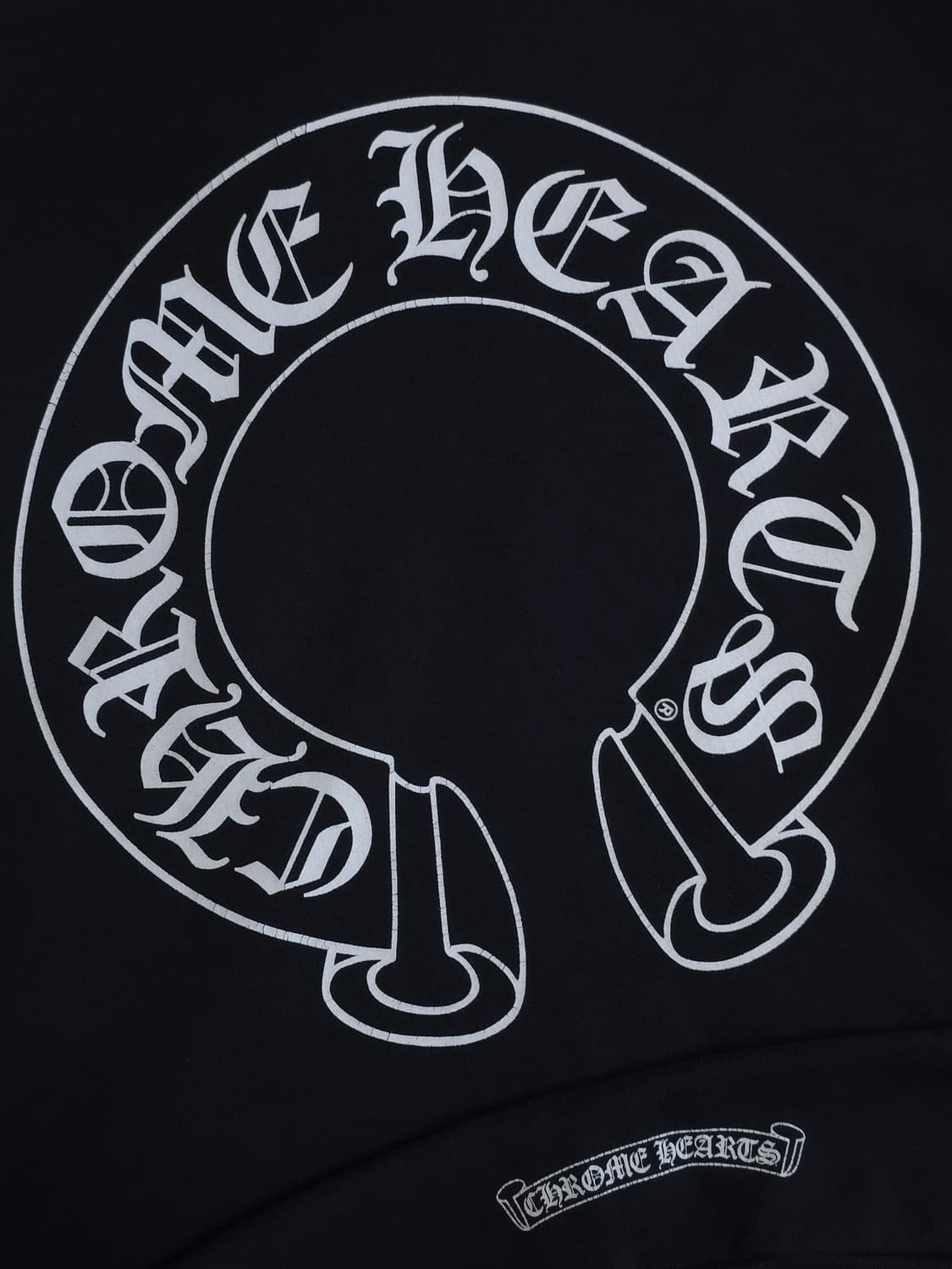 [L] 크롬하츠 홀스슈 플로랄 플리스 후드집업 블랙 상품이미지6