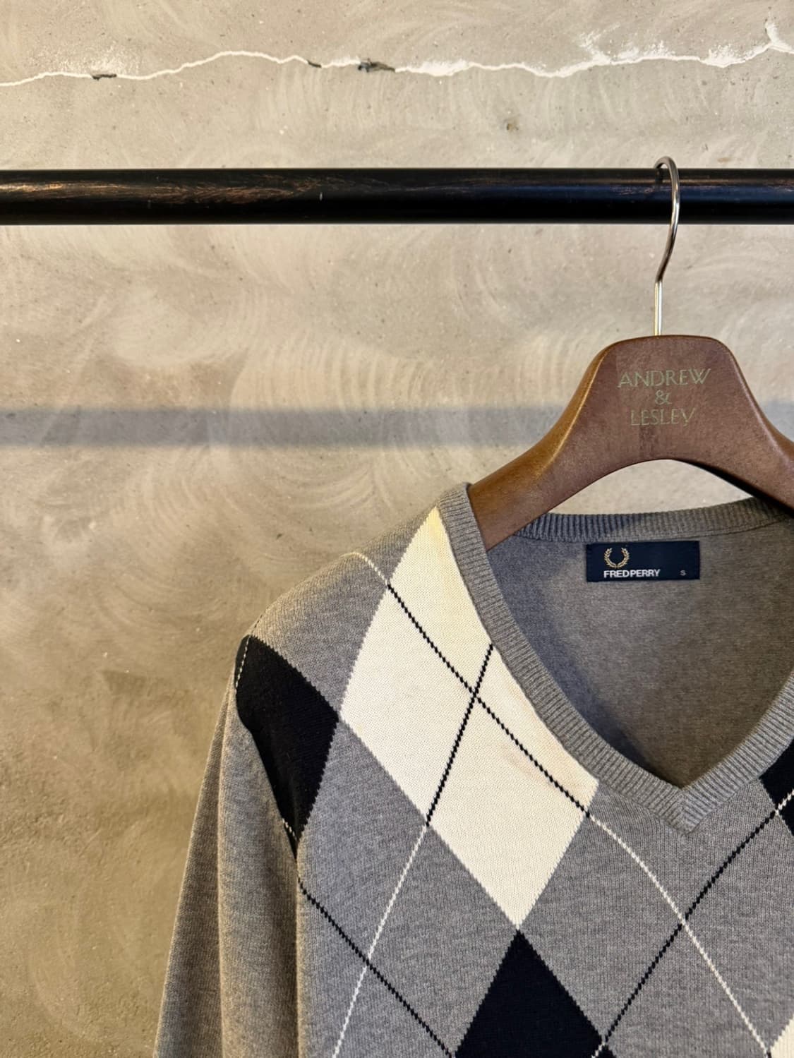 프레드페리 아가일 니트 남성95-100 상품이미지4