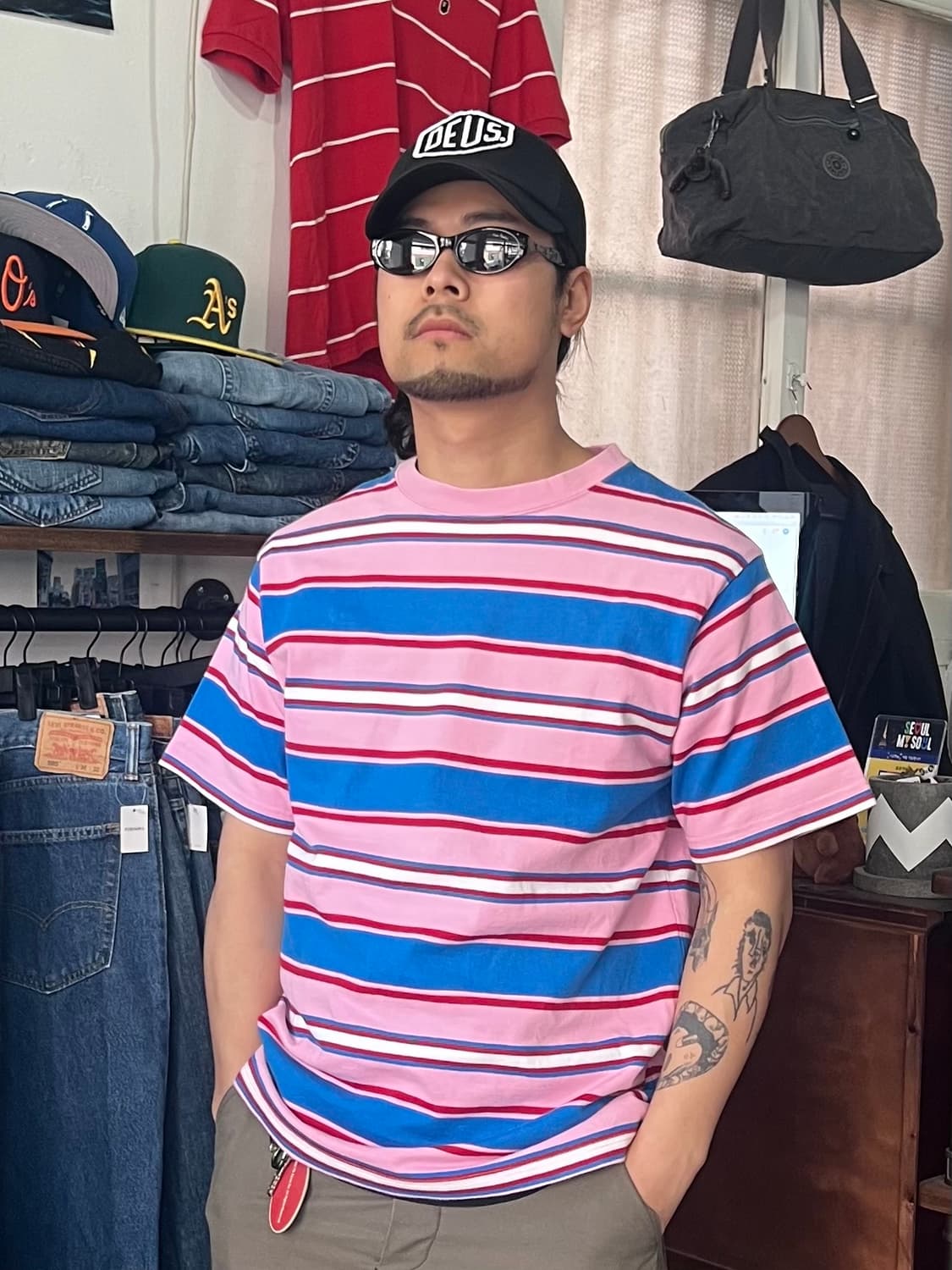 FAT  Tokyo 스트라이프 티셔츠 체감 M 상품이미지1