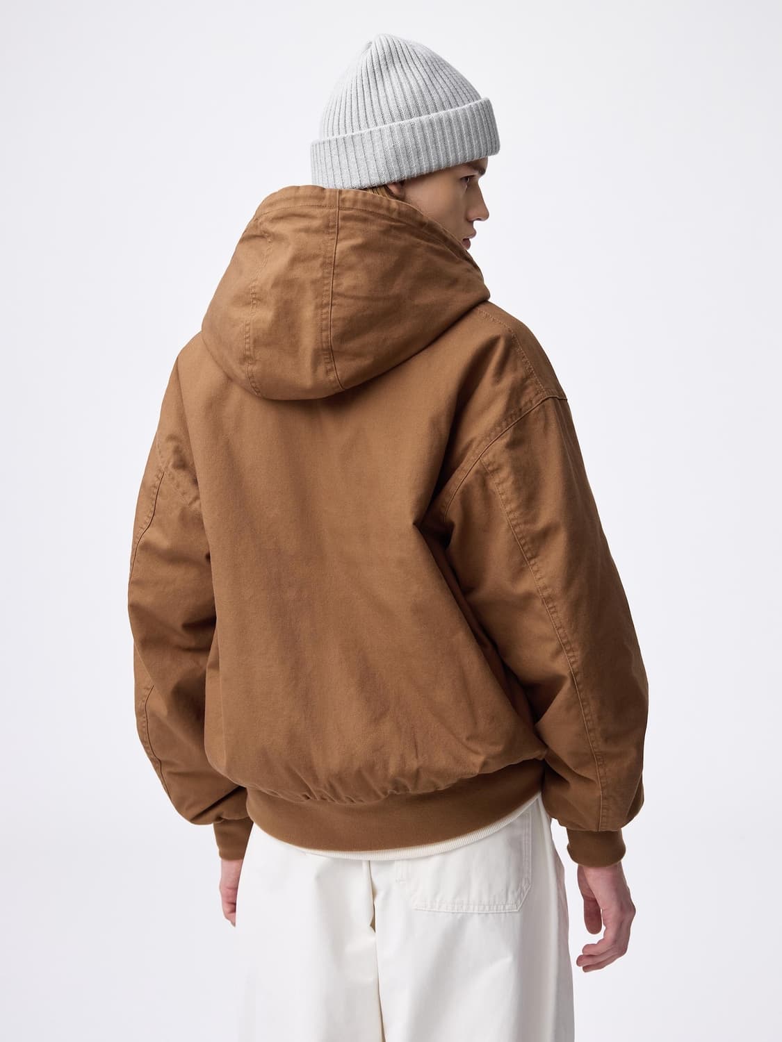 (새상품)(XL)GU 패디드 후드 집업 파카 (브라운) 액티브 자켓 상품이미지2