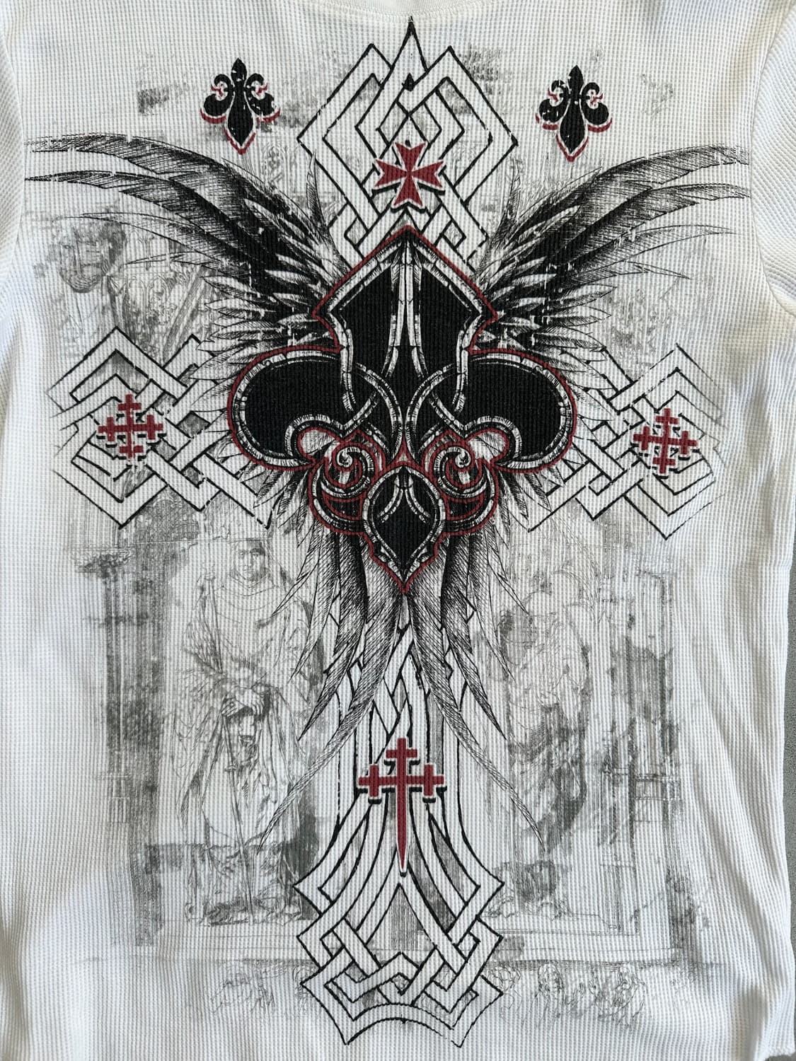 JPN VTG 고딕 크로스 와플 롱슬리브 상품이미지5