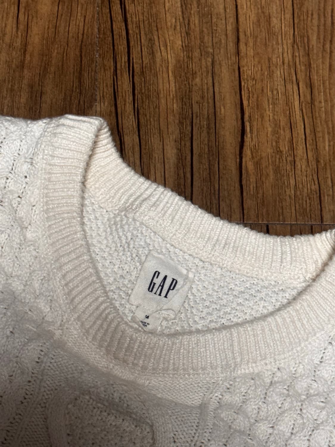 [M] GAP 갭 케이블 화이트 니트 스웨터 상품이미지4