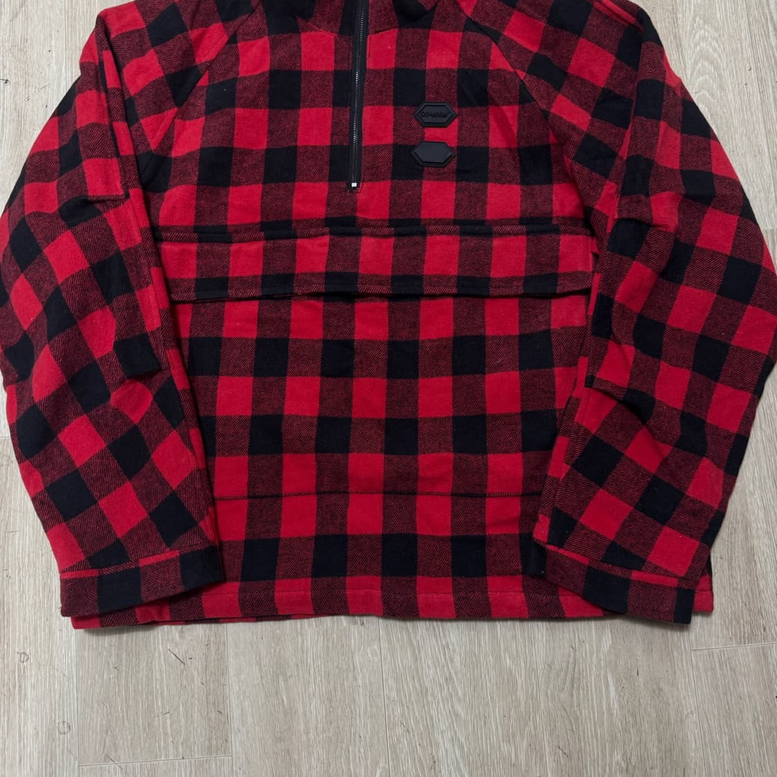 오프화이트 와펜 타탄체크 풀오버 후드 자켓 L/100  상품이미지4