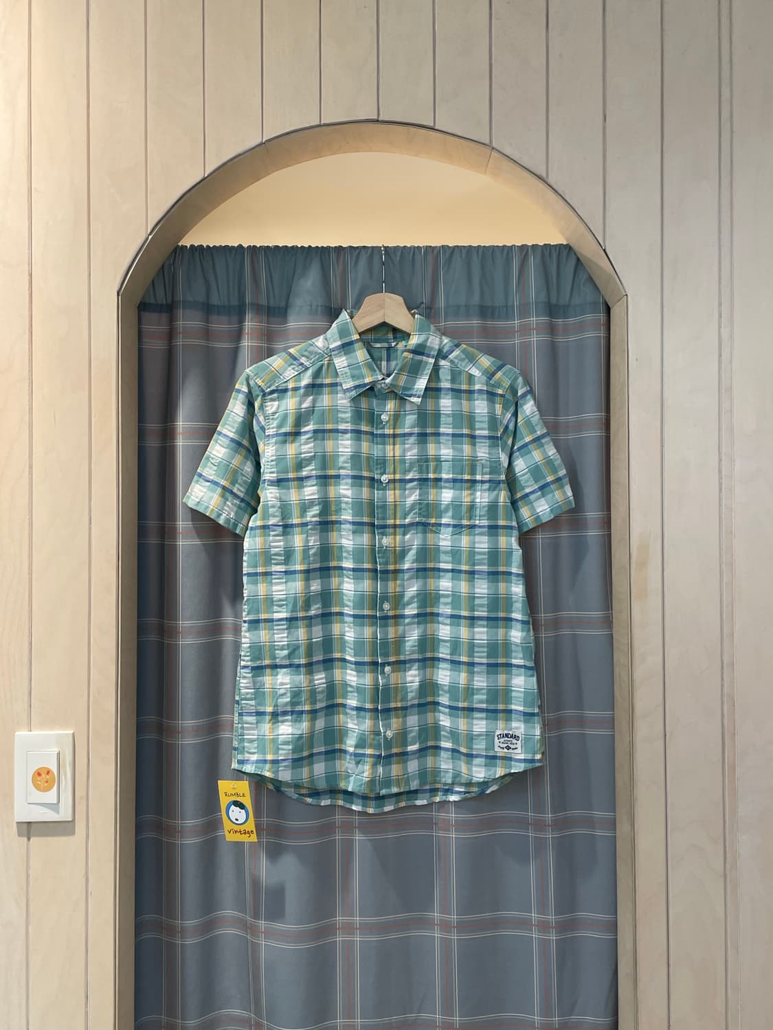 일본빈티지 반팔체크셔츠  상품이미지1