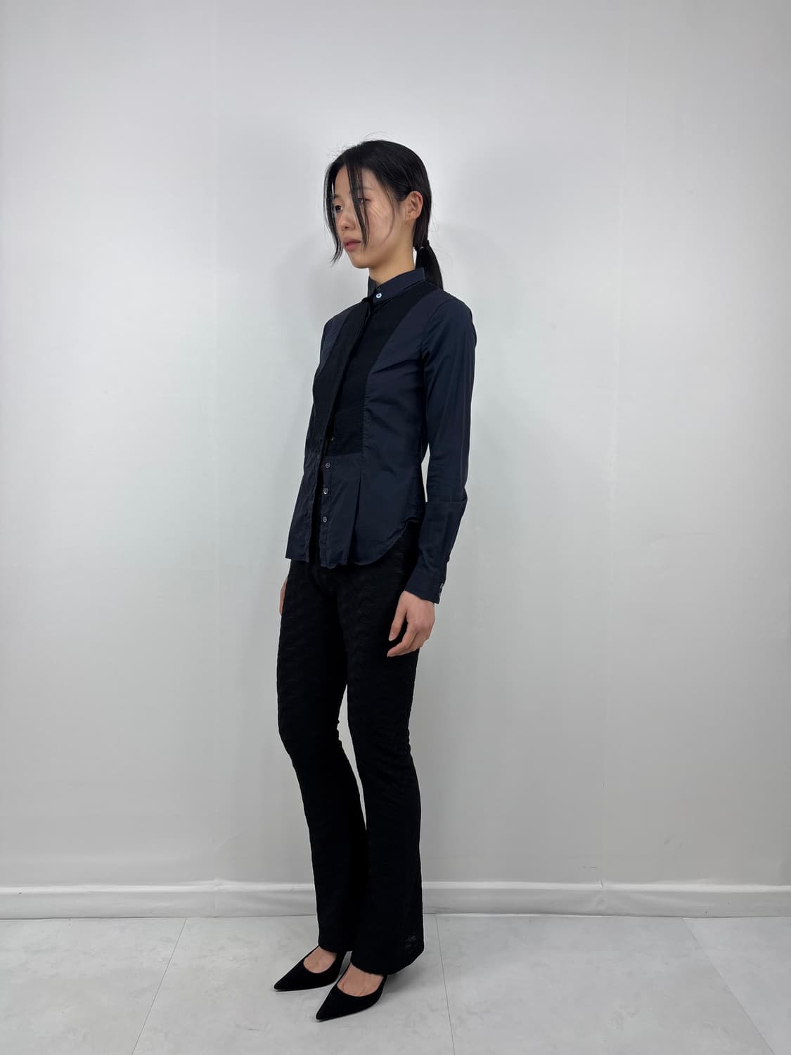 AX MIXED FABRIC PANEL SHIRT 상품이미지3