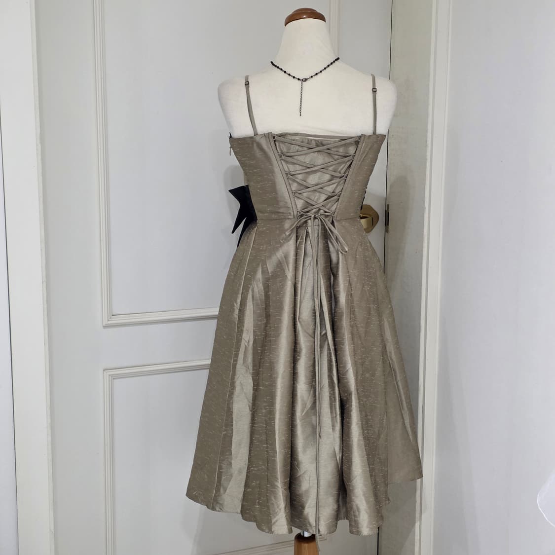 일본빈티지)파티걸st 레이스 왕리본 코르셋 새틴 오네갸루 드레스연주회 상품이미지2