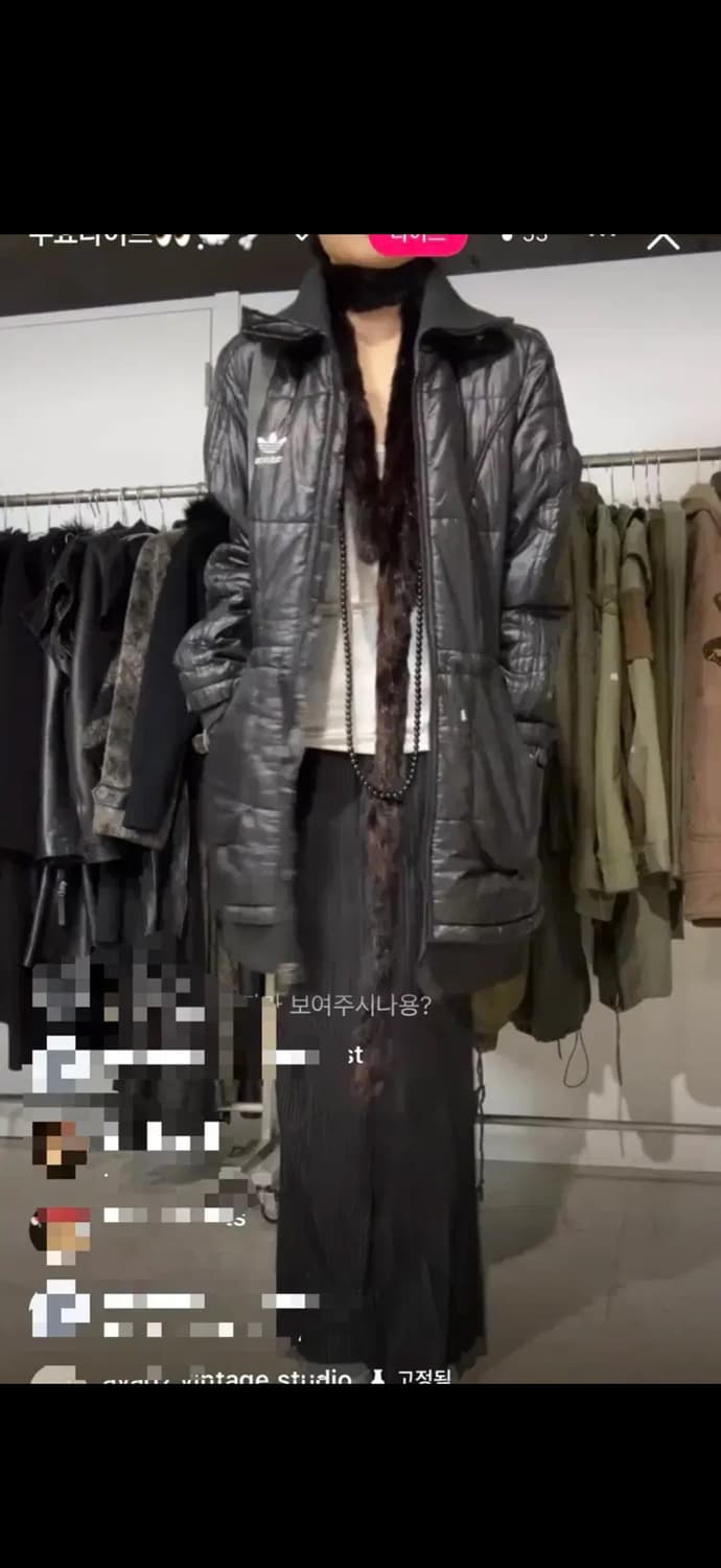 빈티지 아디다스 블랙 패딩 점퍼 ayadz 큐빈 파우닝 오공이 크루빈티지 상품이미지1