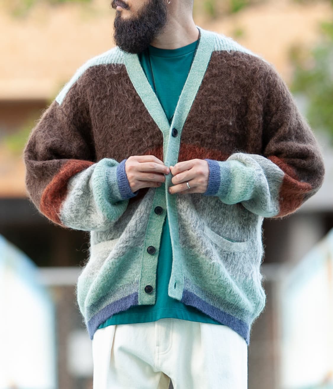 요크 YOKE 23FW 모헤어 보더 가디건 상품이미지8