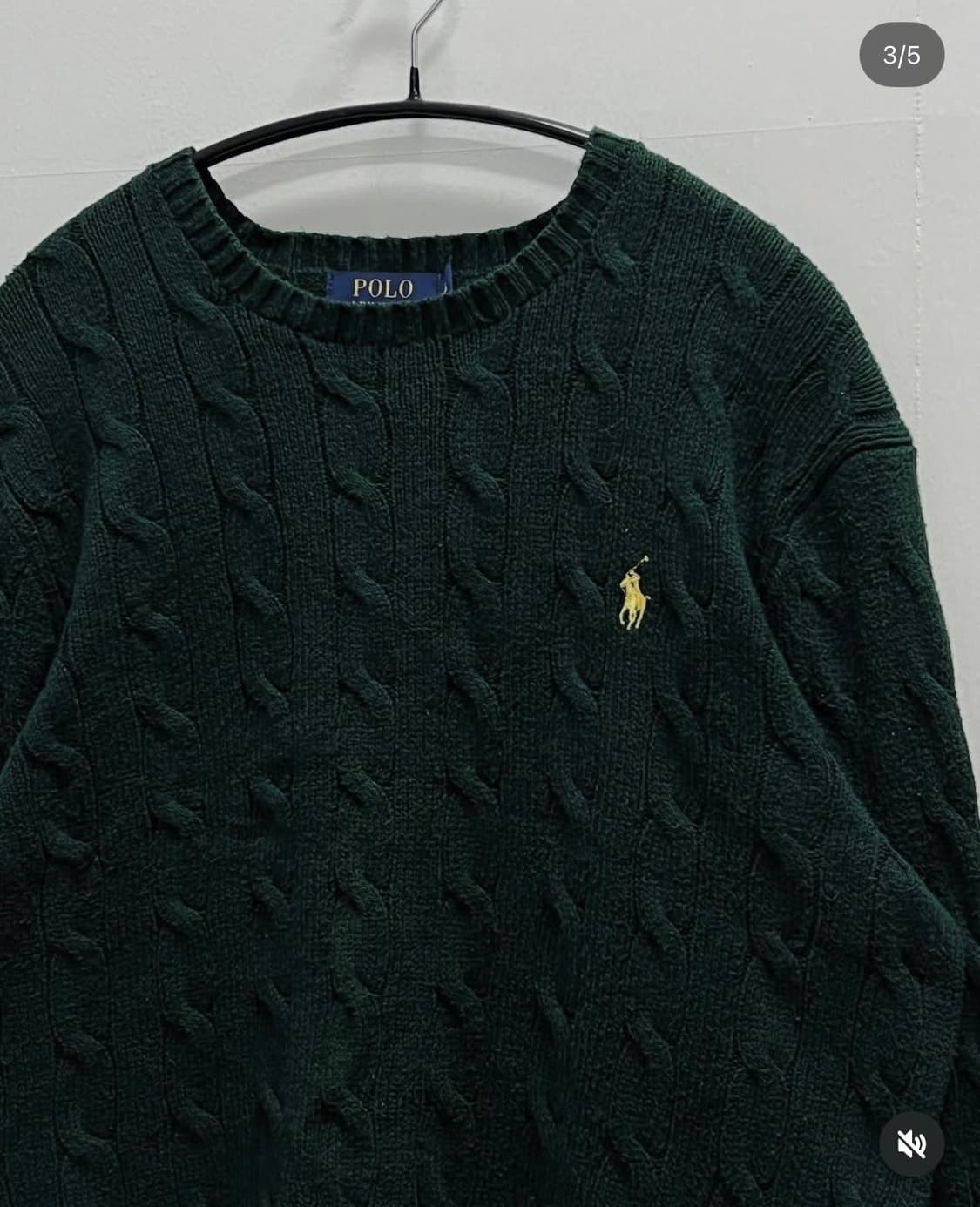 (M) 폴로 랄프로렌 케이블 꽈배기 니트 그린 상품이미지3