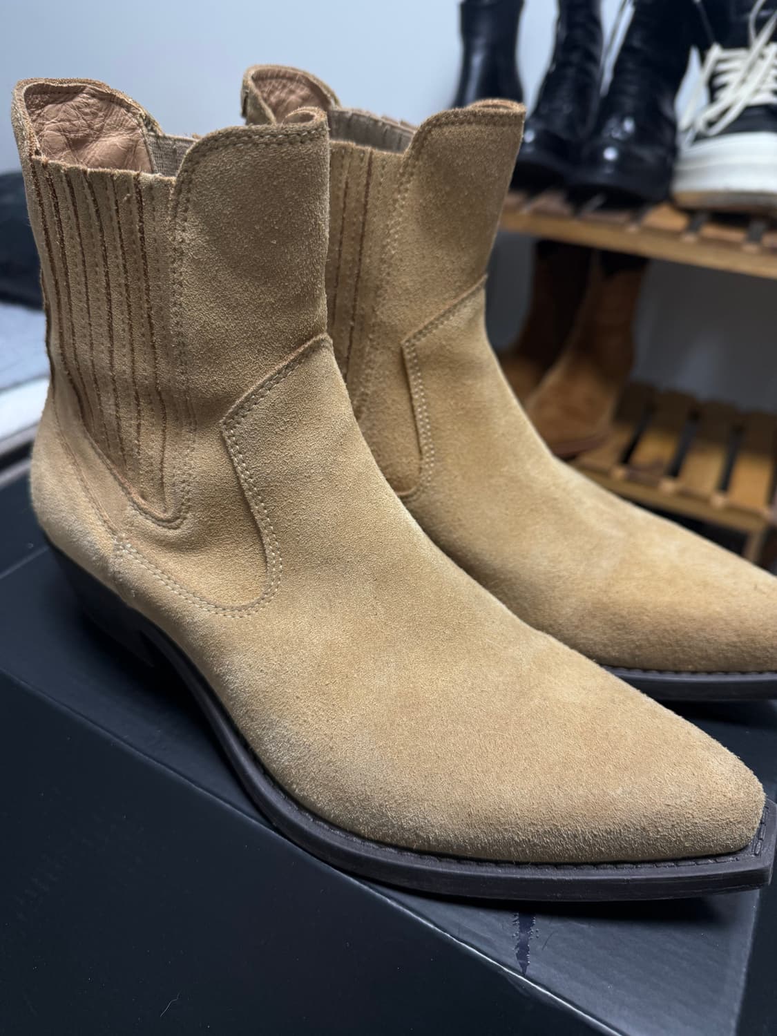 41 자라 스웨이드 웨스턴부츠 카멜 상품이미지1