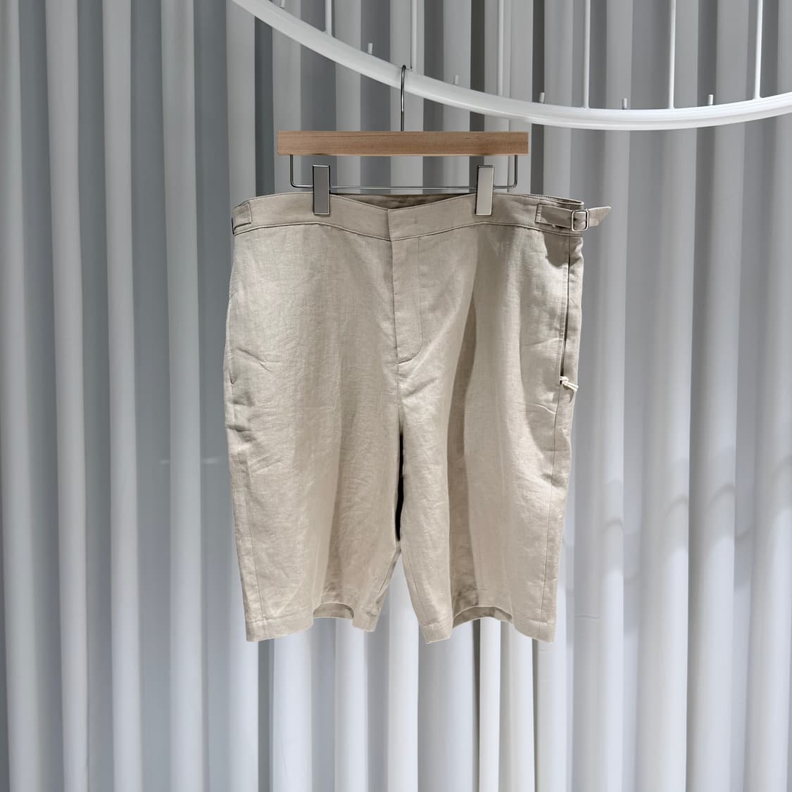 (S/XL,54) / 로로피아나 아이보리 린넨 셔츠 반바지 셋업 상품이미지6