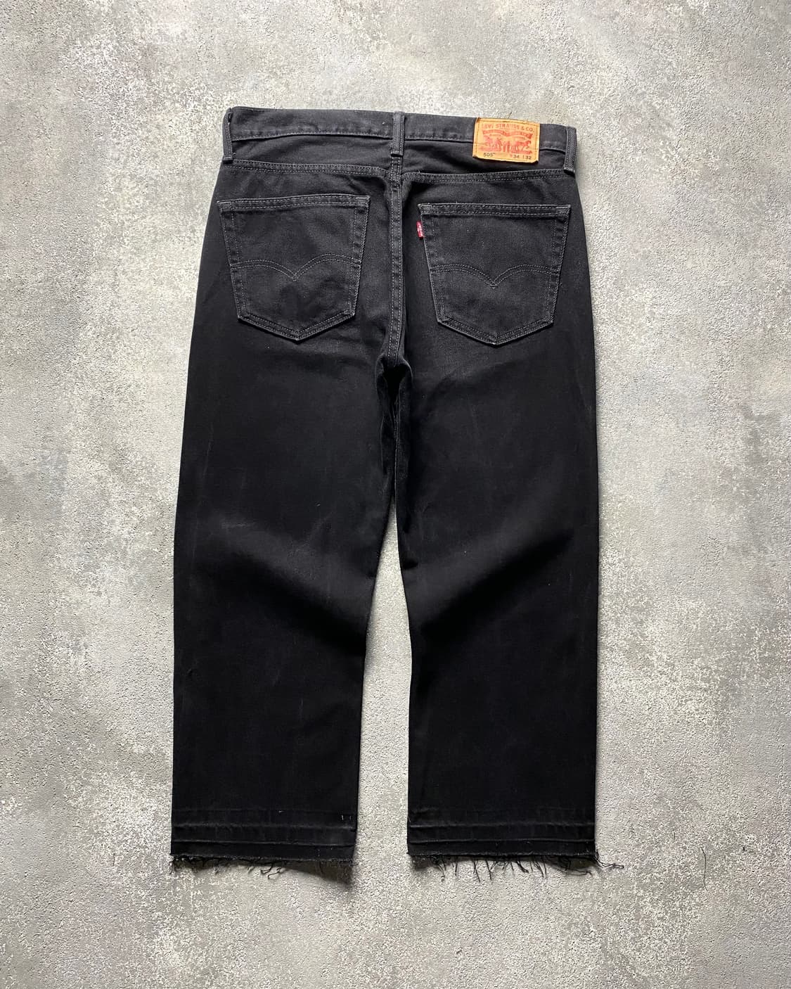 [32-33] Levi's 505 리바이스 흑청 컷오프 크롭 데님팬츠 상품이미지1