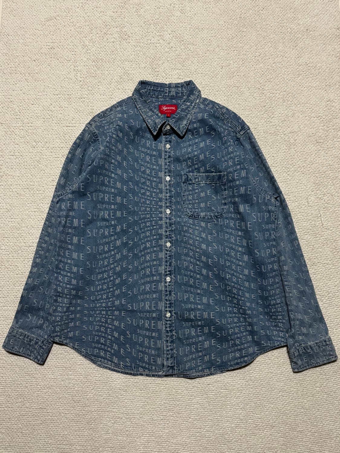 Supreme 수프림 자카드 데님 셔츠 L 상품이미지2