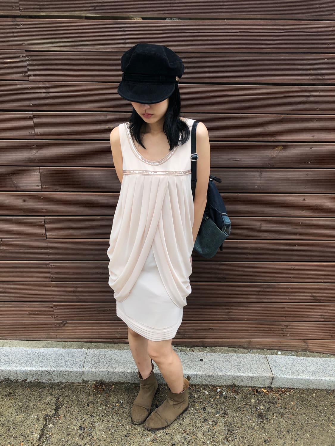 draped sleeveless dress  상품이미지5