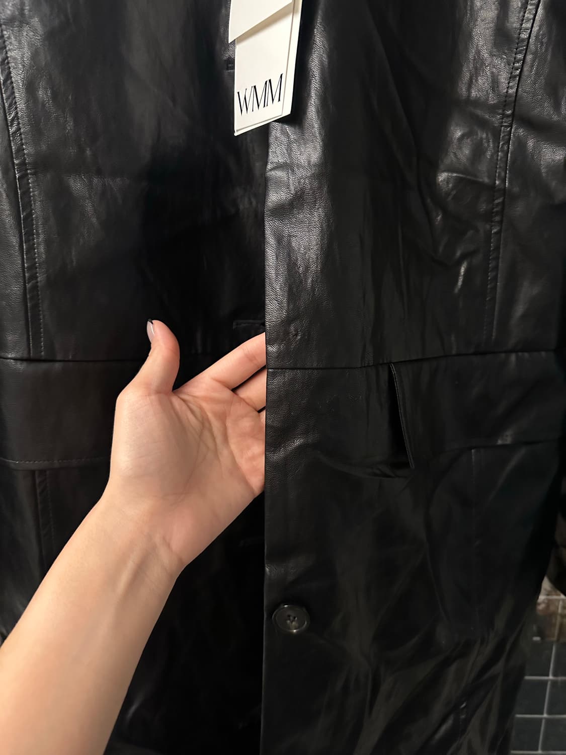 WMM 더블유엠엠 스튜디오 레더 롱자켓 새상품 상품이미지4