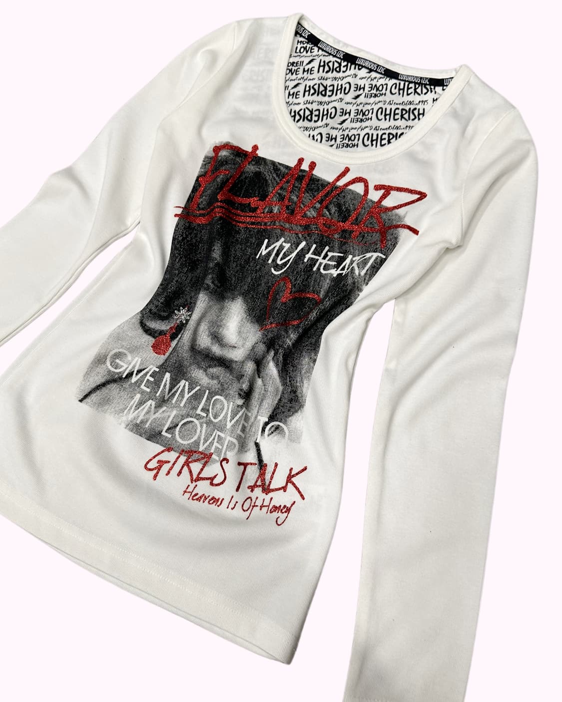 y2k girl printing white t-shirt 상품이미지4