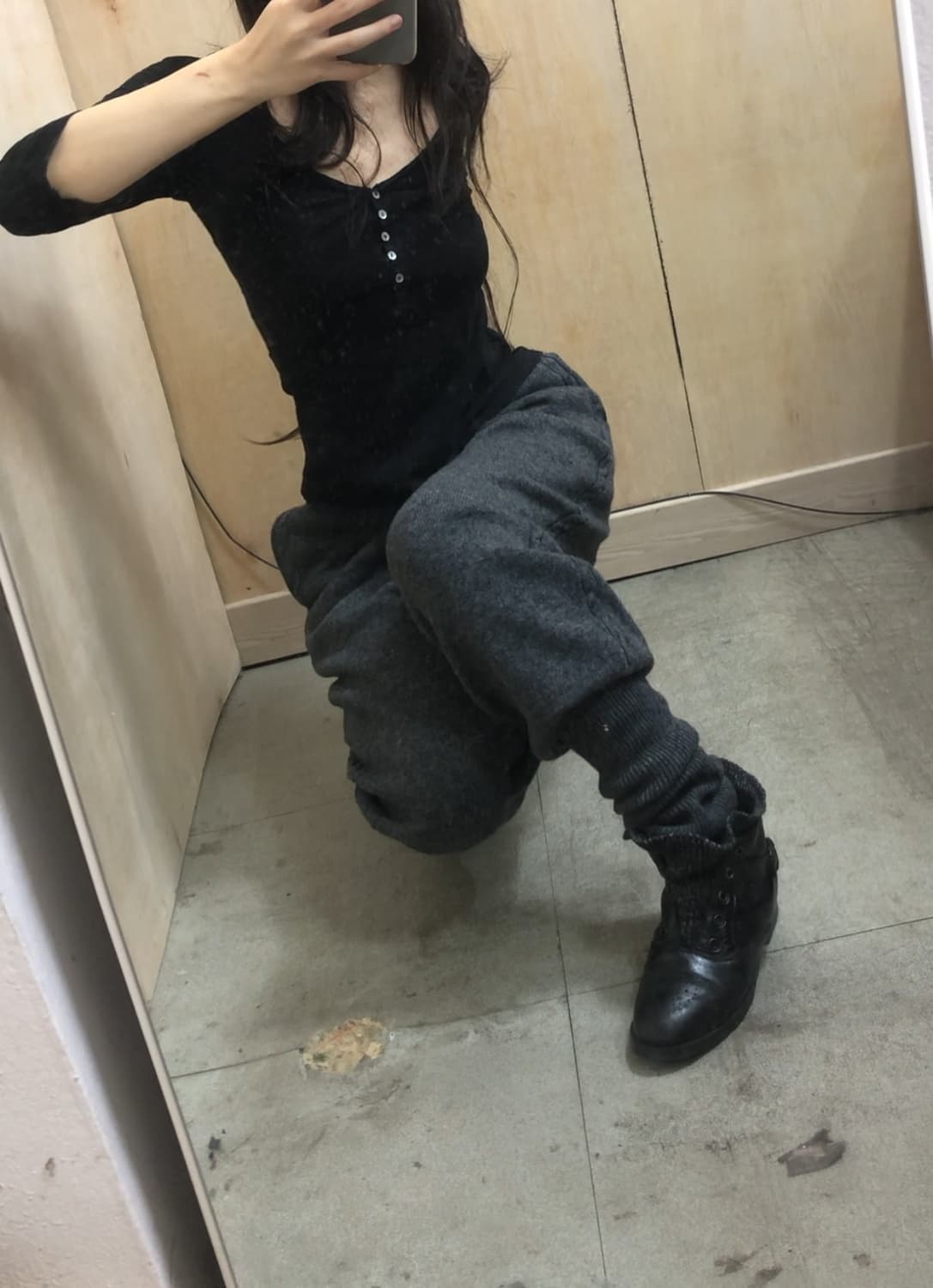 [직수입] 빈티지 레더 니트 부츠 상품이미지3