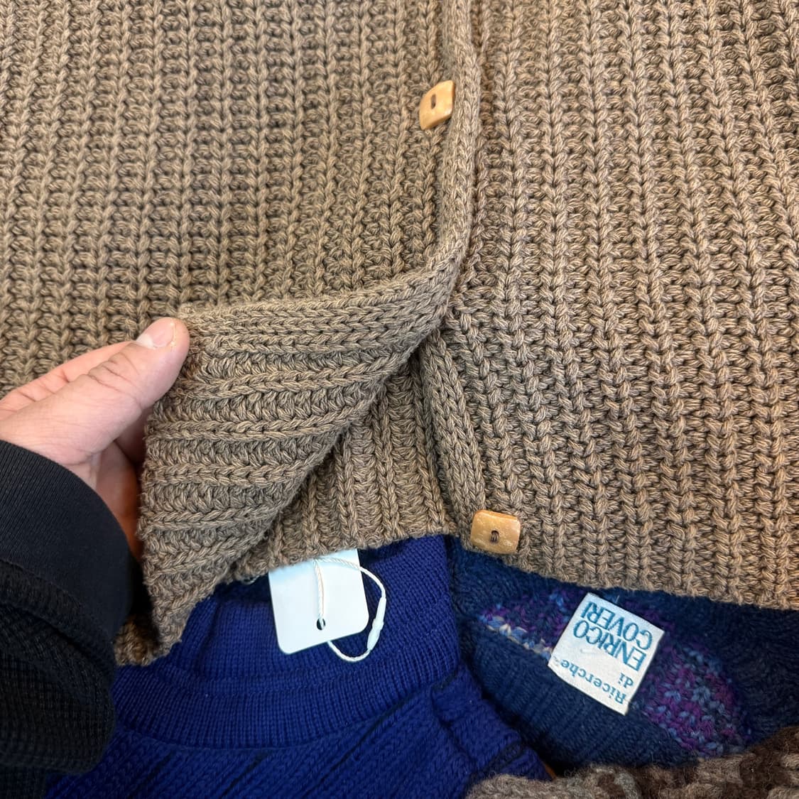 베네통 이탈리아 생산 실크 혼방 코튼 니트 가디건 XS XXS 150 상품이미지4