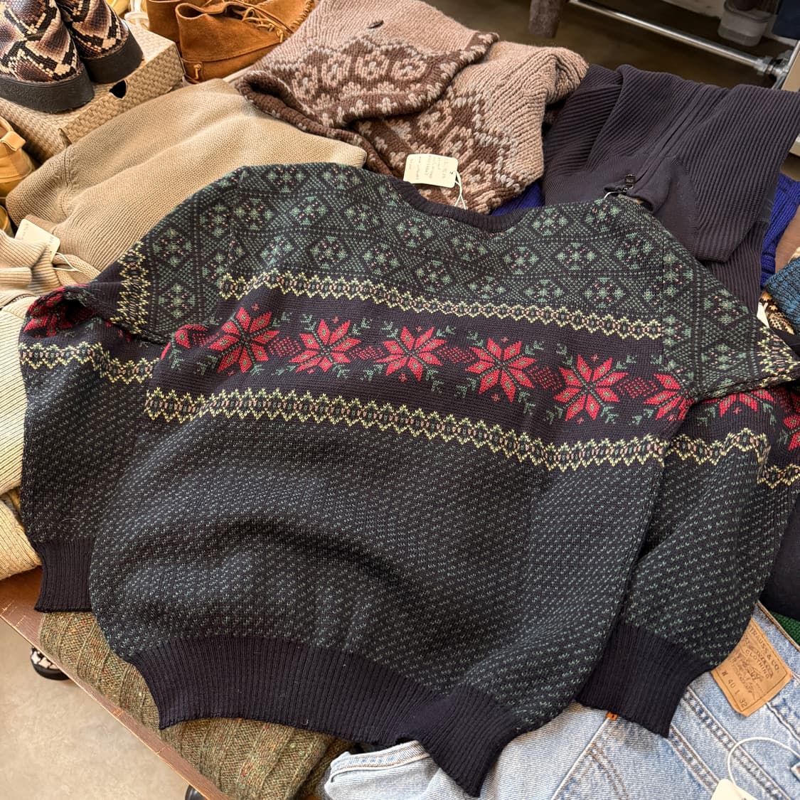 80 ~ 90S 엘엘빈 소모사 아일랜드 생산 니트 스웨터 상품이미지3