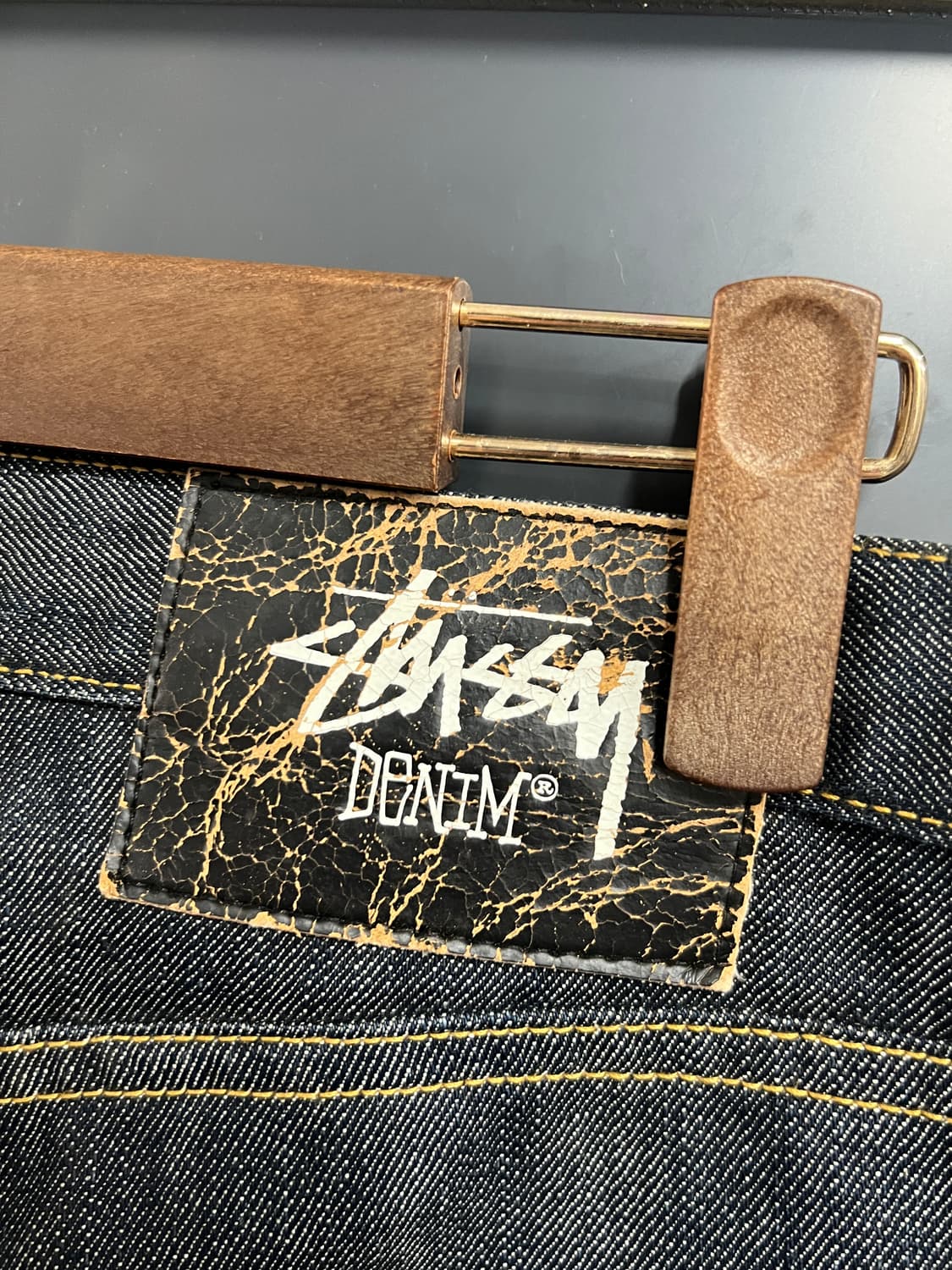 Stussy 스투시 백로고 흑청 생지 데님 팬츠 상품이미지3