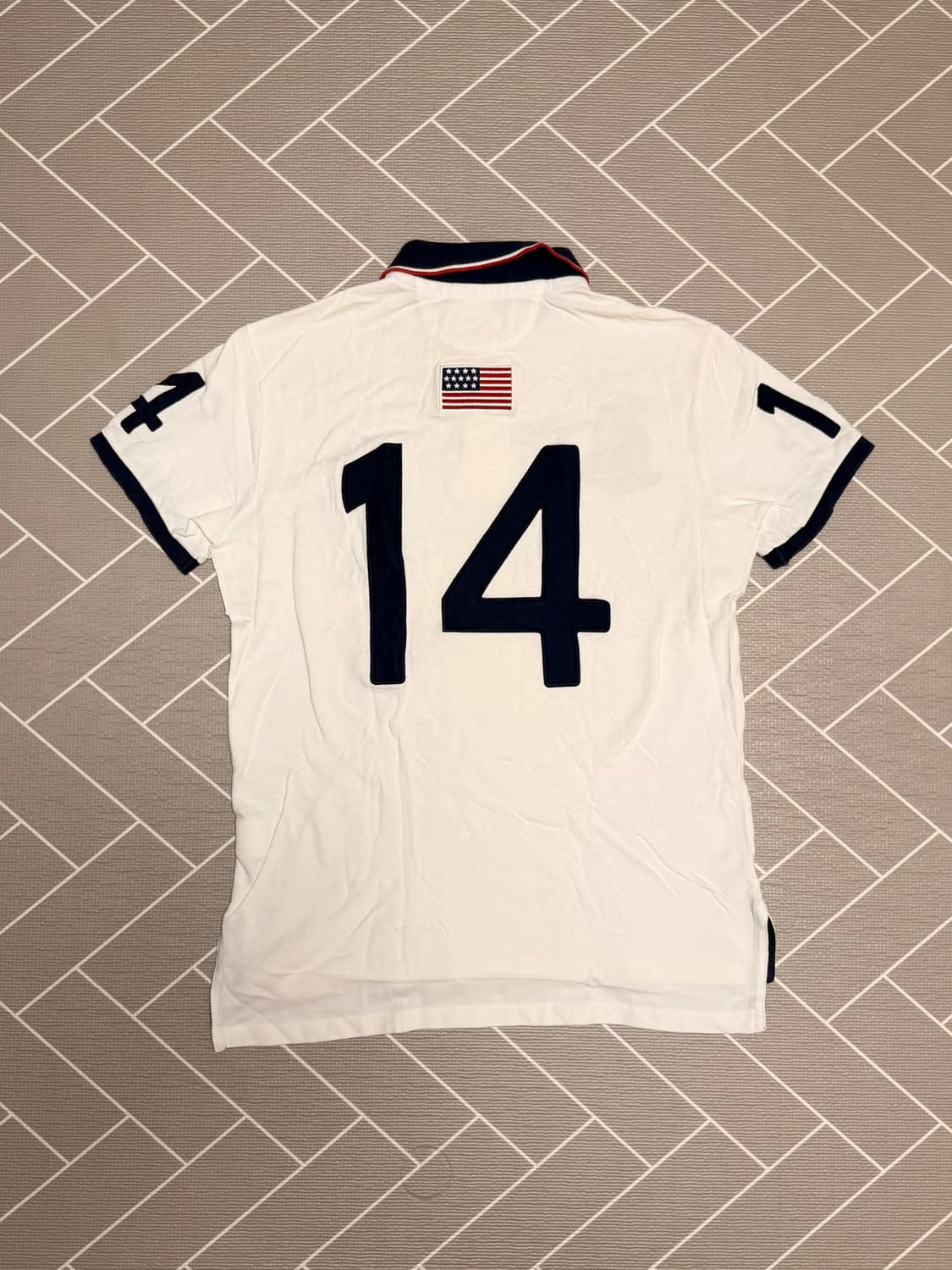 폴로 빅포니 성조기 반팔 럭비티 화이트 (1) 상품이미지5