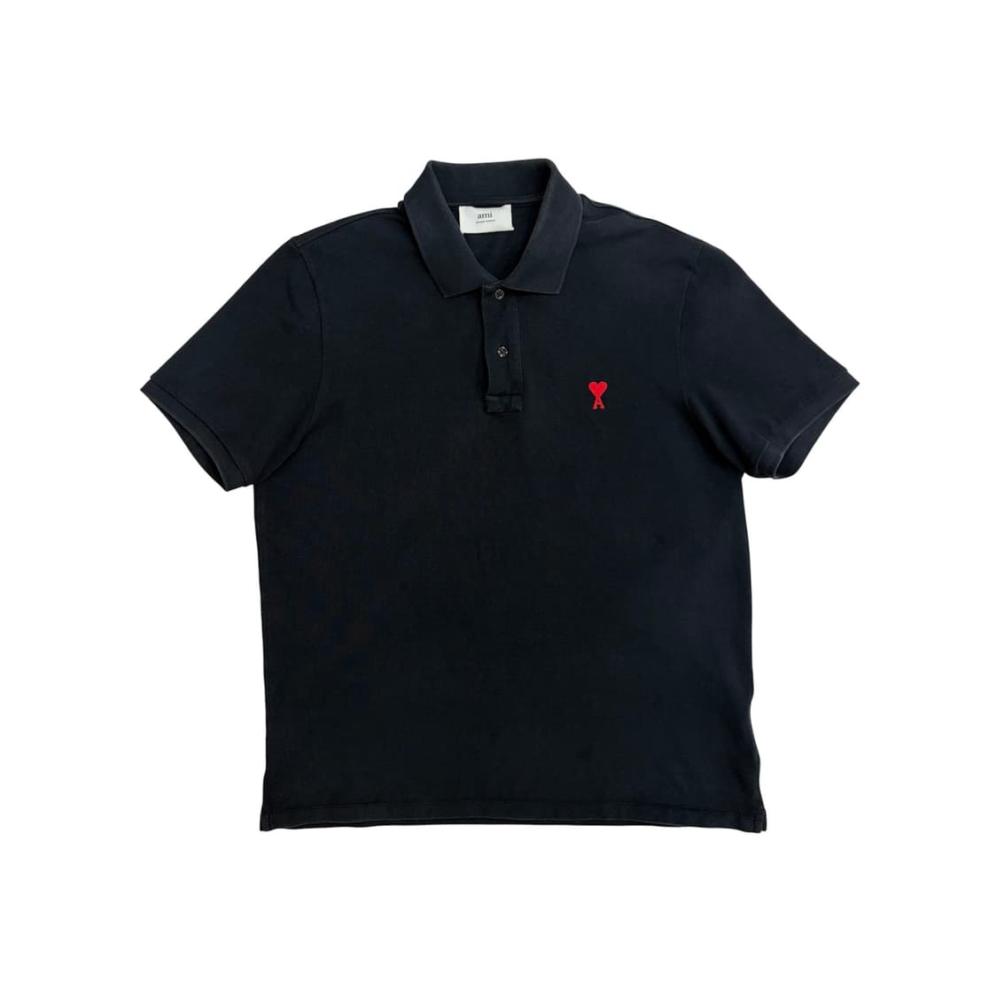 AMI 아미 블랙 반팔 카라 티셔츠 (XXL) 상품이미지1