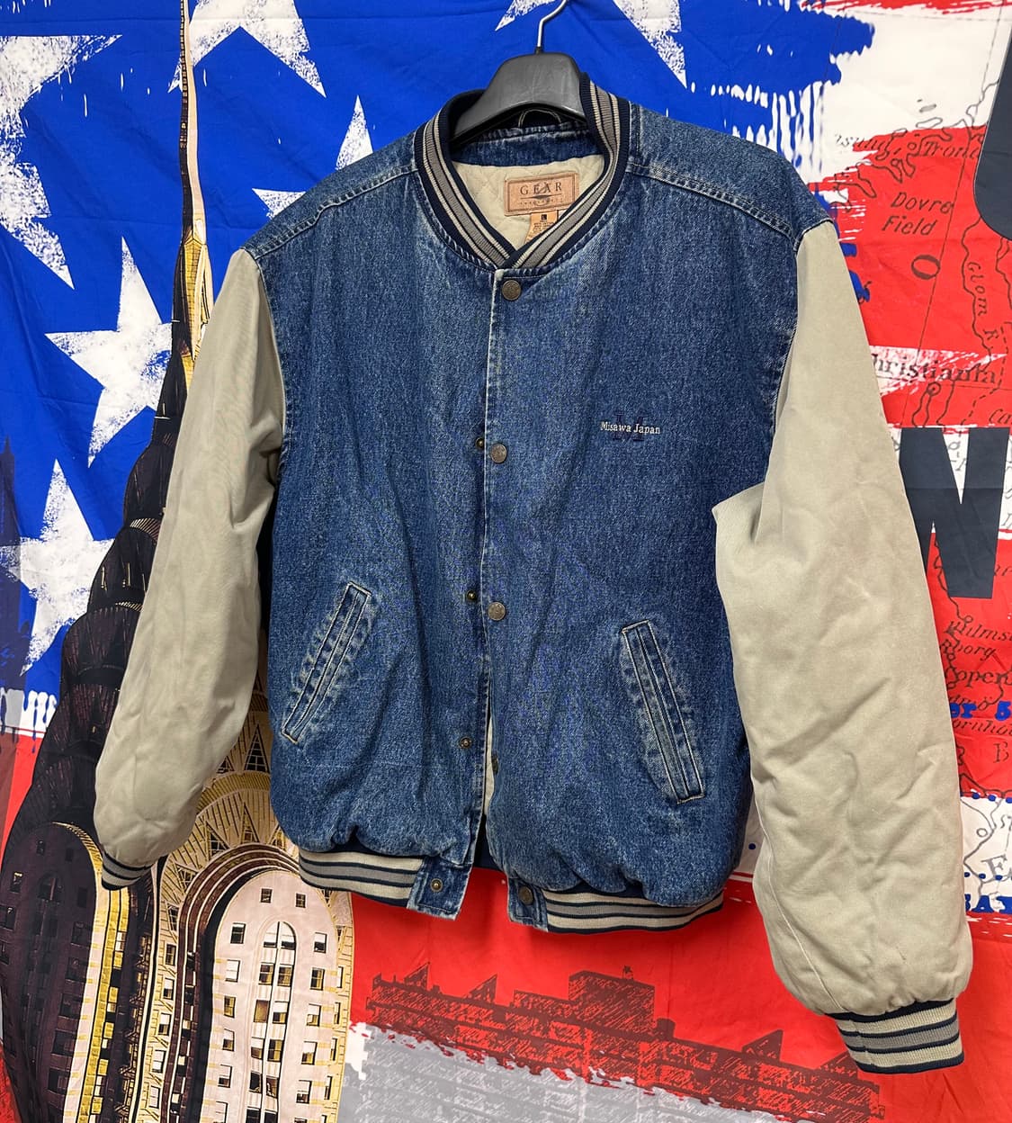 s급 일본빈티지 기어 데님오버핏누빔점퍼 L100 상품이미지2