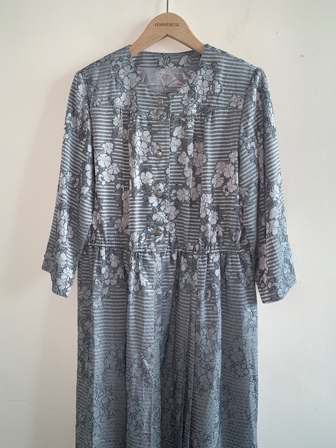 Oriental pattern gold button dress  상품이미지2