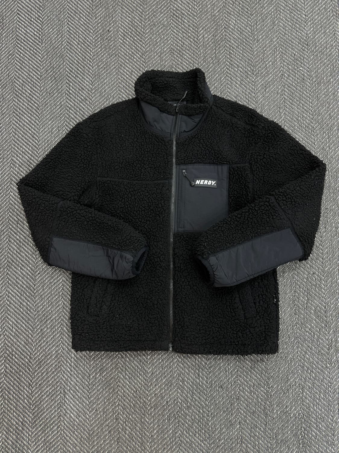 널디 뽀글이 플리스 집업 블랙 상품이미지2