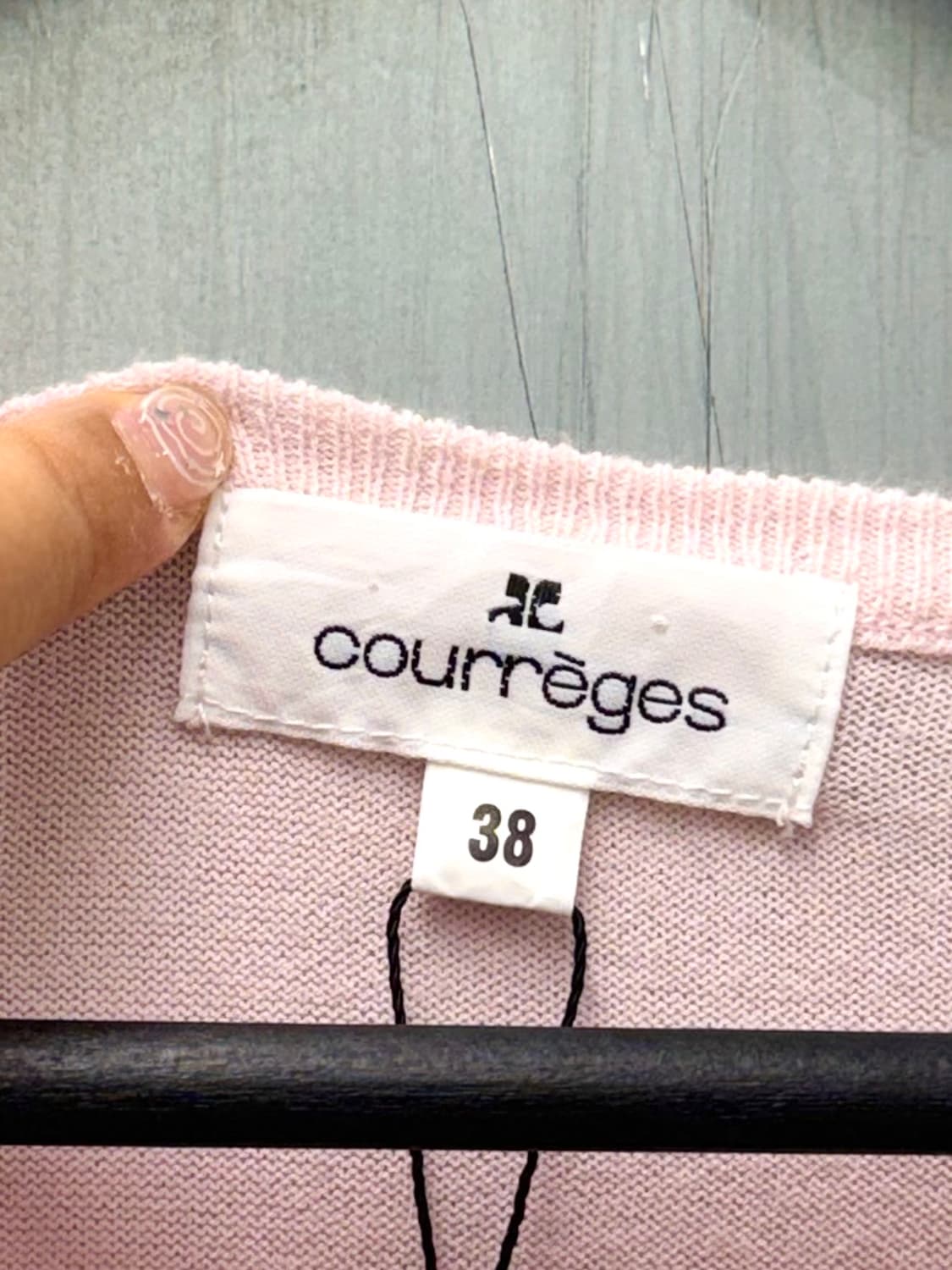 Courreges 꾸레쥬 연핑크색상 AC 로고 반팔 니트 티셔츠 상품이미지7