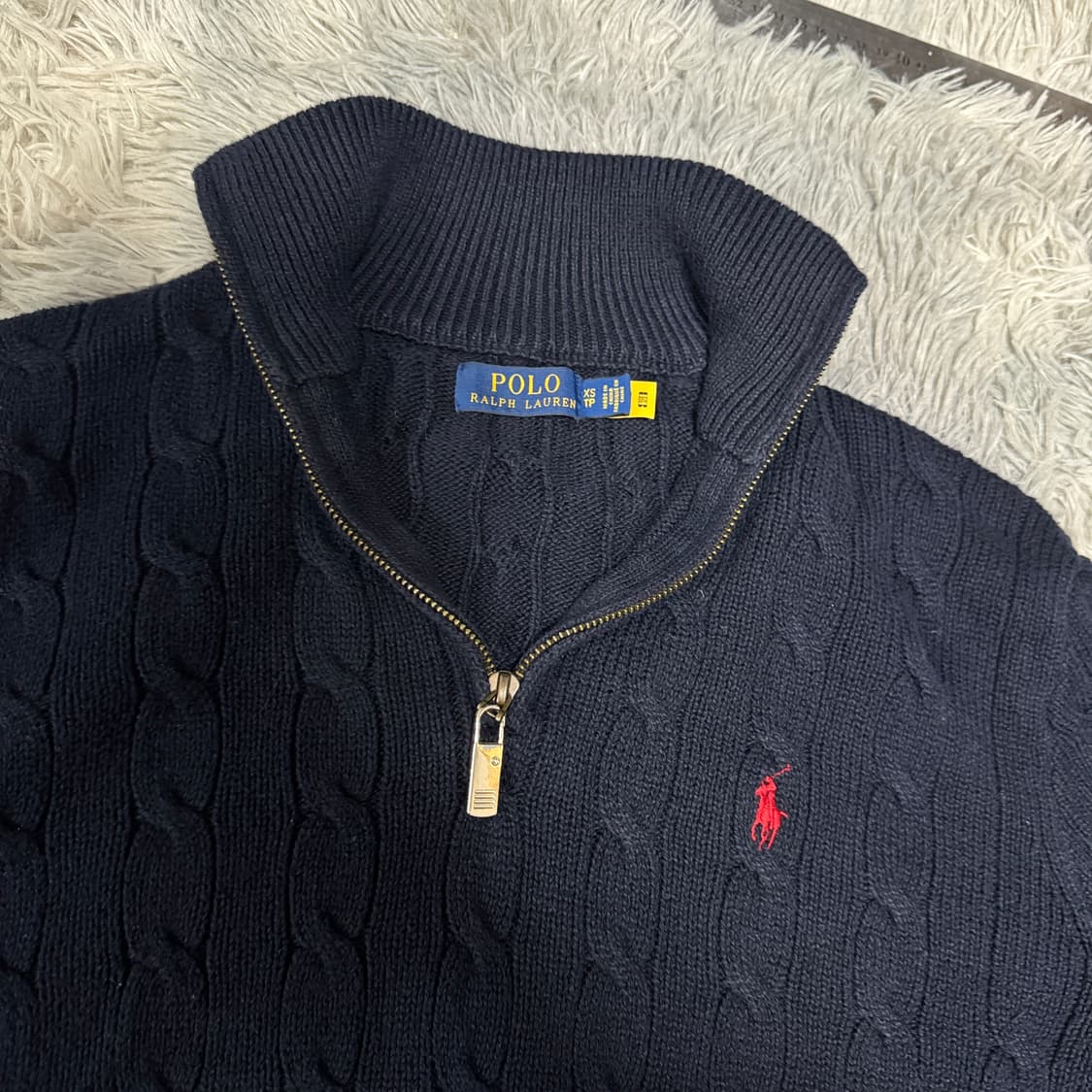 qr인증) 폴로랄프로렌 반집업니트  XS사이즈 상품이미지2