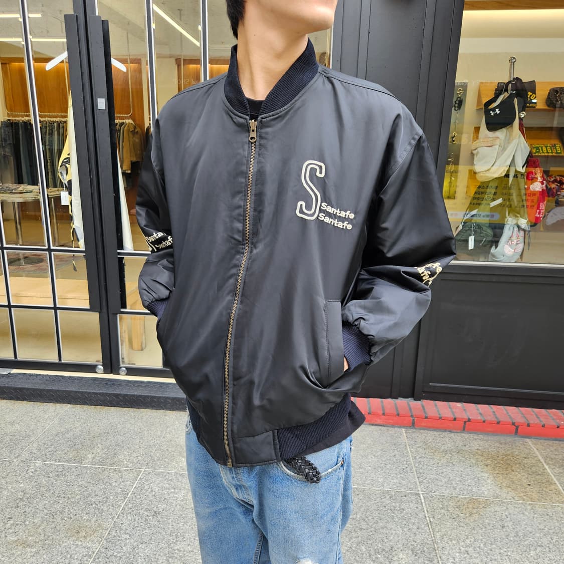 VINTAGE SANTAFE 빈티지 봄버 블루종 항공점퍼 L 100 상품이미지4
