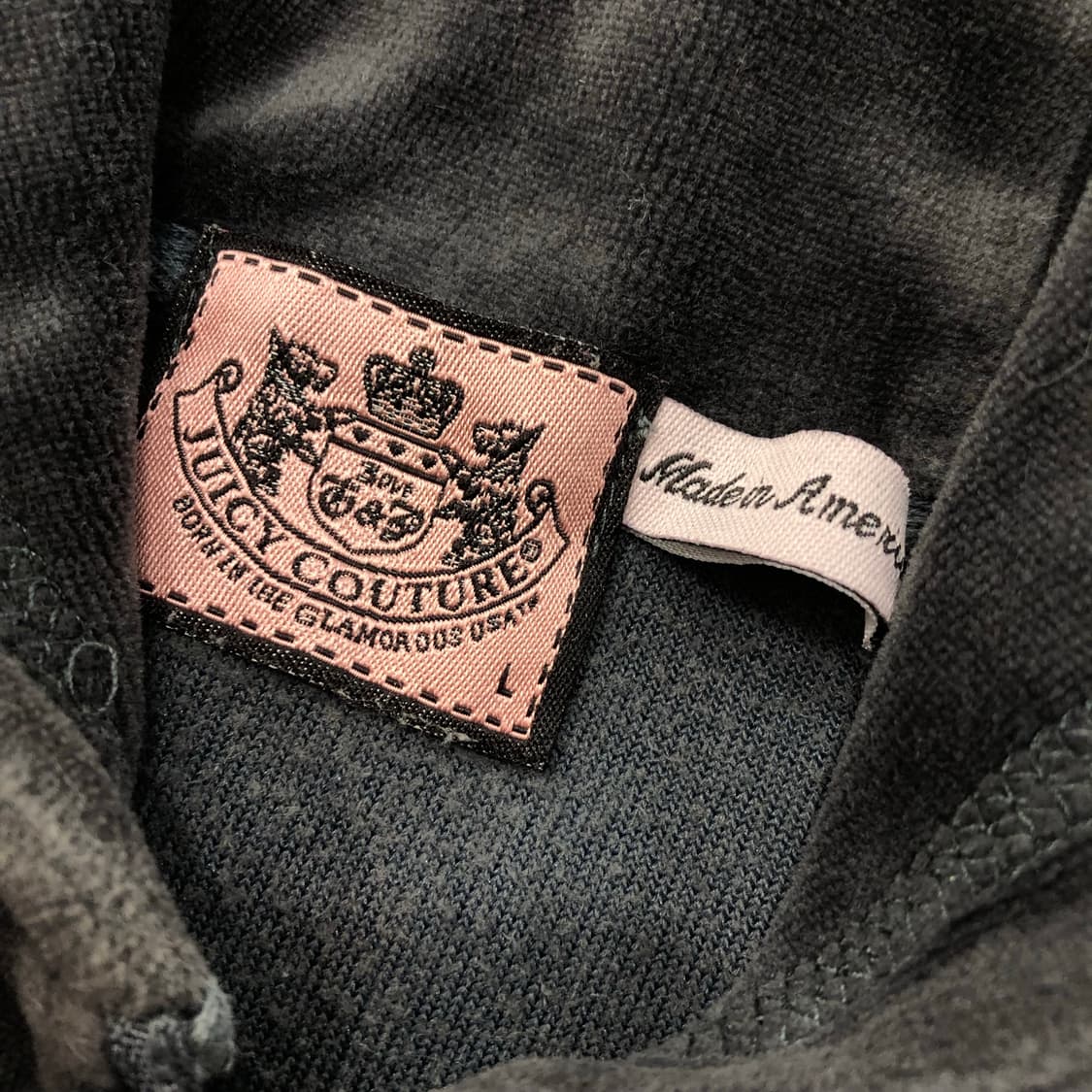 쥬시꾸뛰르 Y2K 벨벳 빅로고 후드집업 상품이미지6