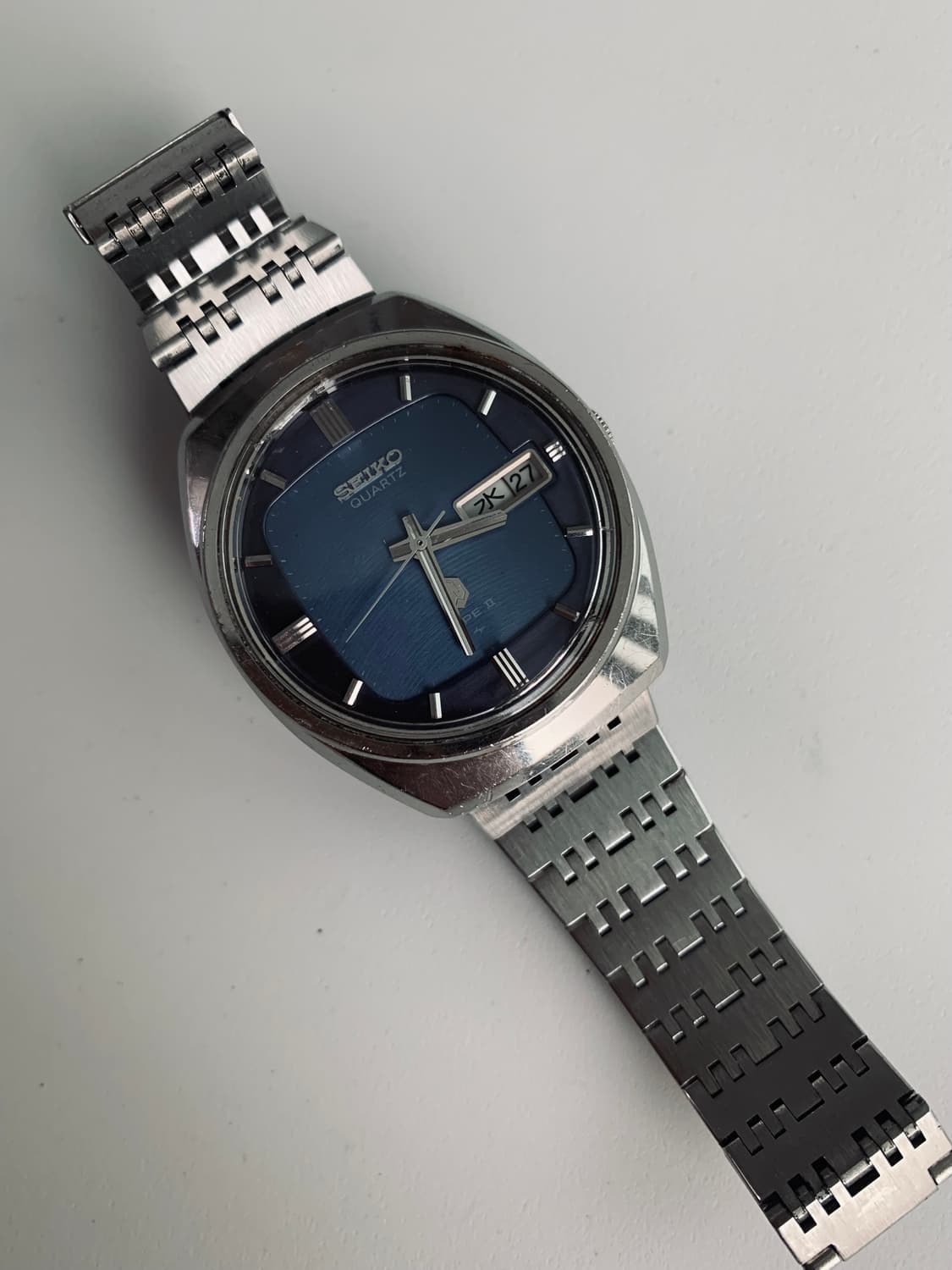 세이코 Seiko 쿼츠 데이데이트 타입 2 블루 상품이미지3