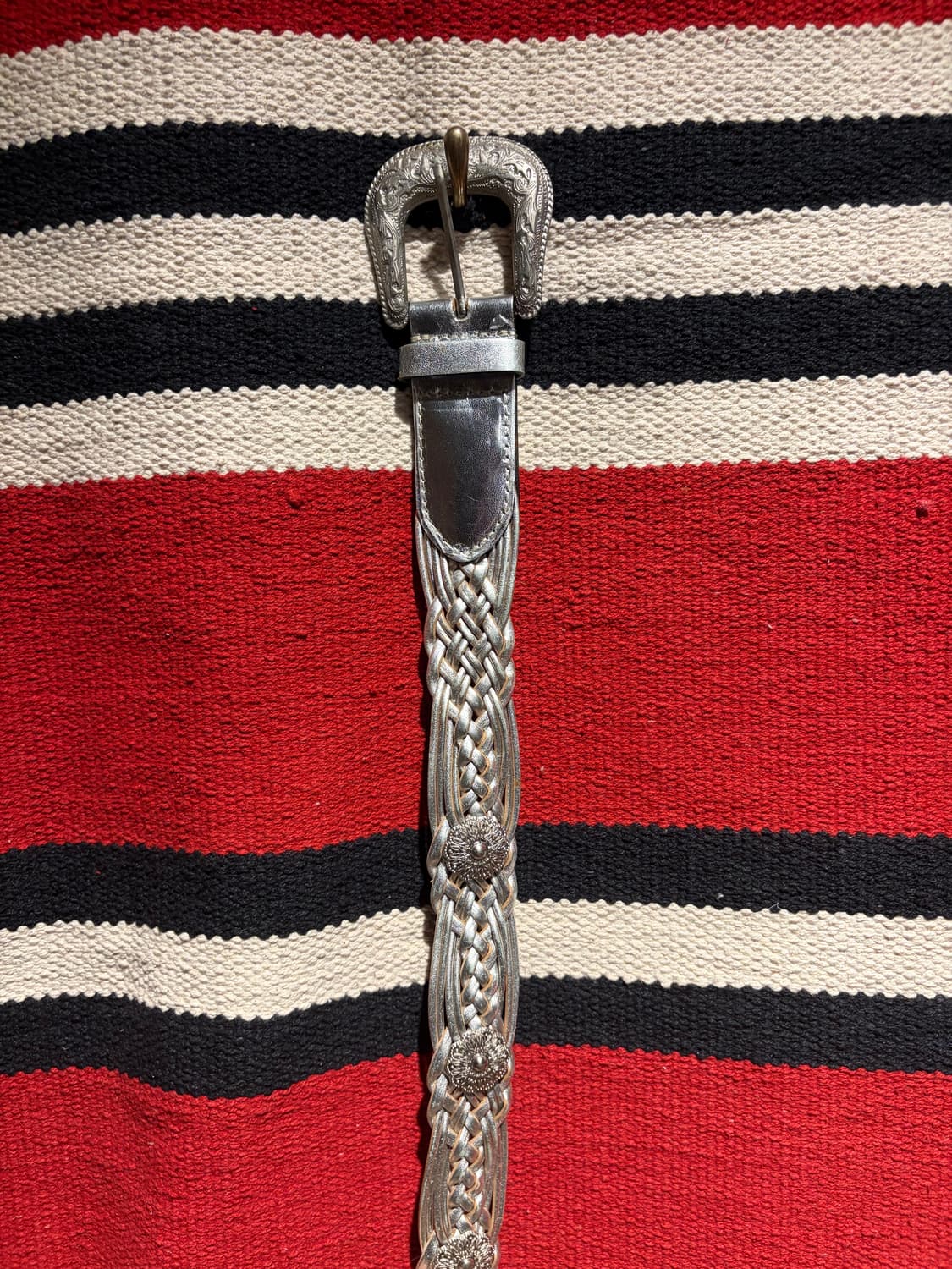 웨스턴 실버 콘쵸 위빙 벨트 / western concho belt 상품이미지2