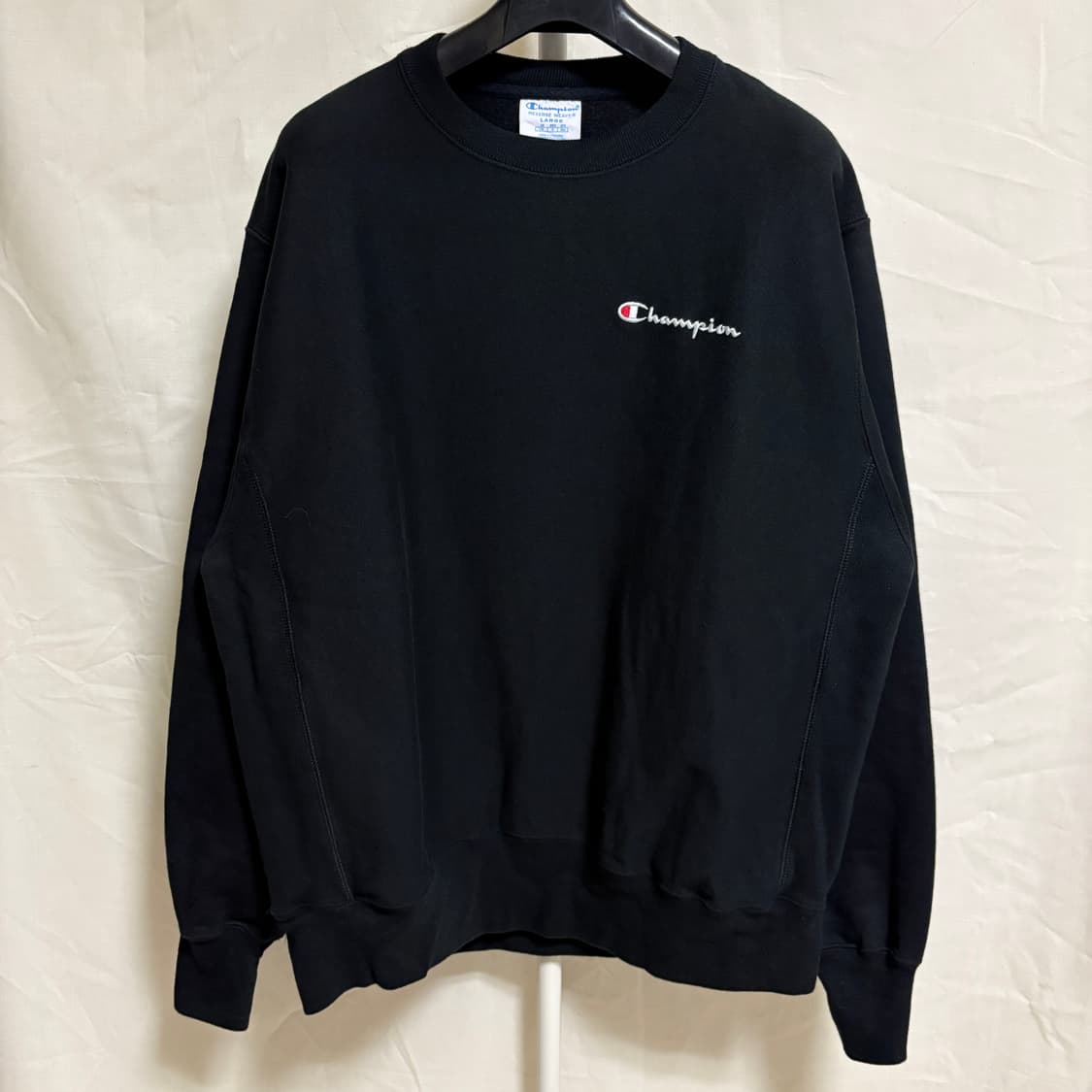 챔피온 리버스위브 기모 맨투맨 스웻셔츠 / 블랙, L 상품이미지1