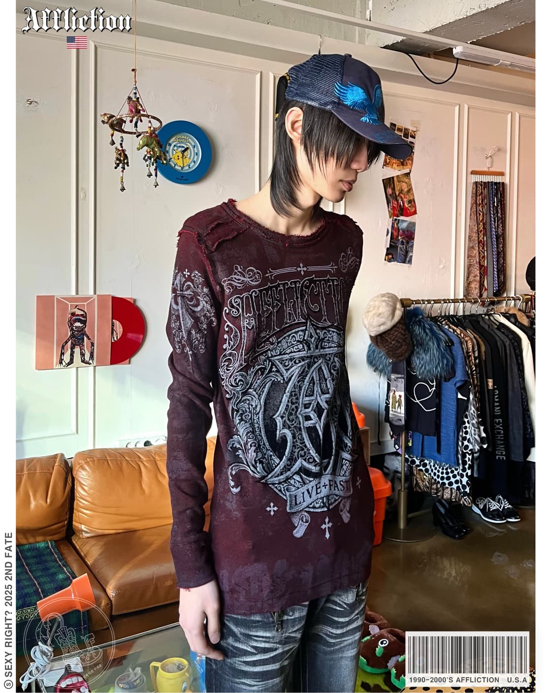 Old Affliction Gothic Knit long-Sleeve 상품이미지1