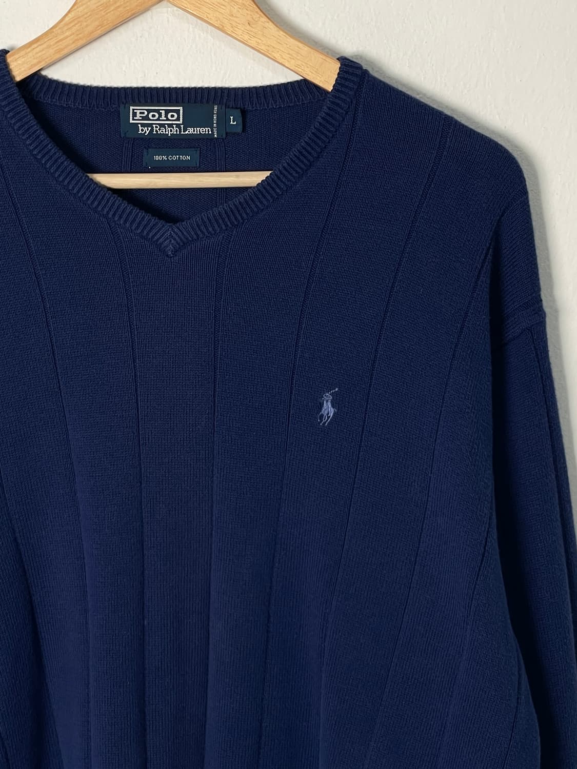폴로 스트라이프 블루 네이비 포니 니트 상품이미지4