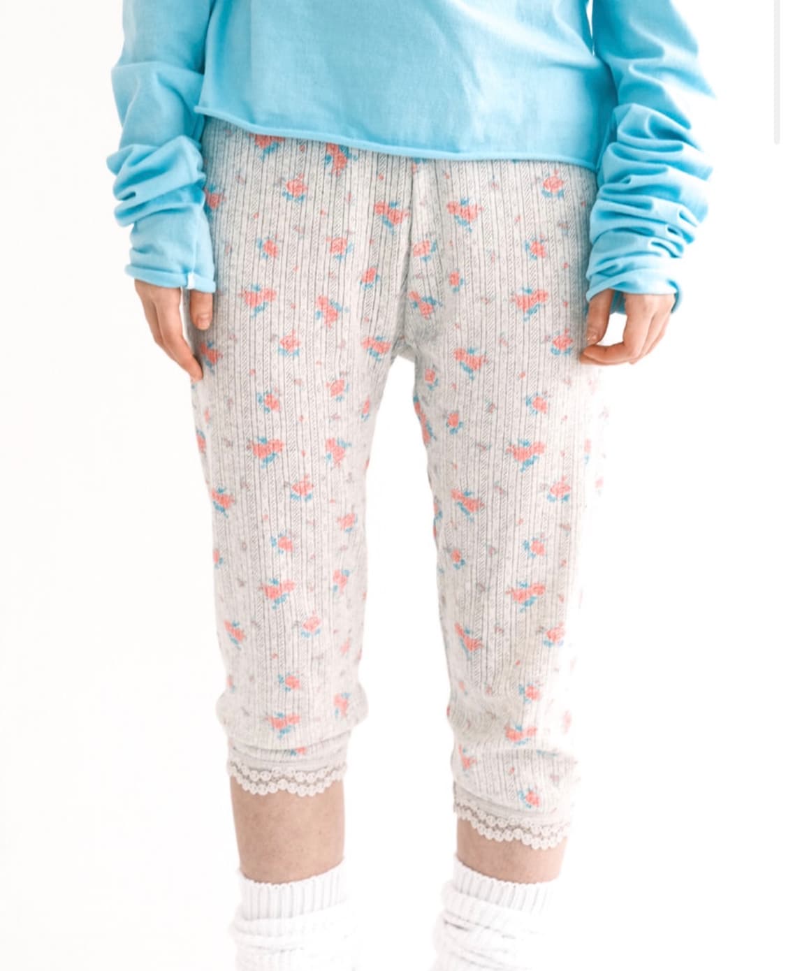 샵페어리 플라워 패턴 아일렛 레깅스 멜란지 (새상품,택x) 상품이미지1